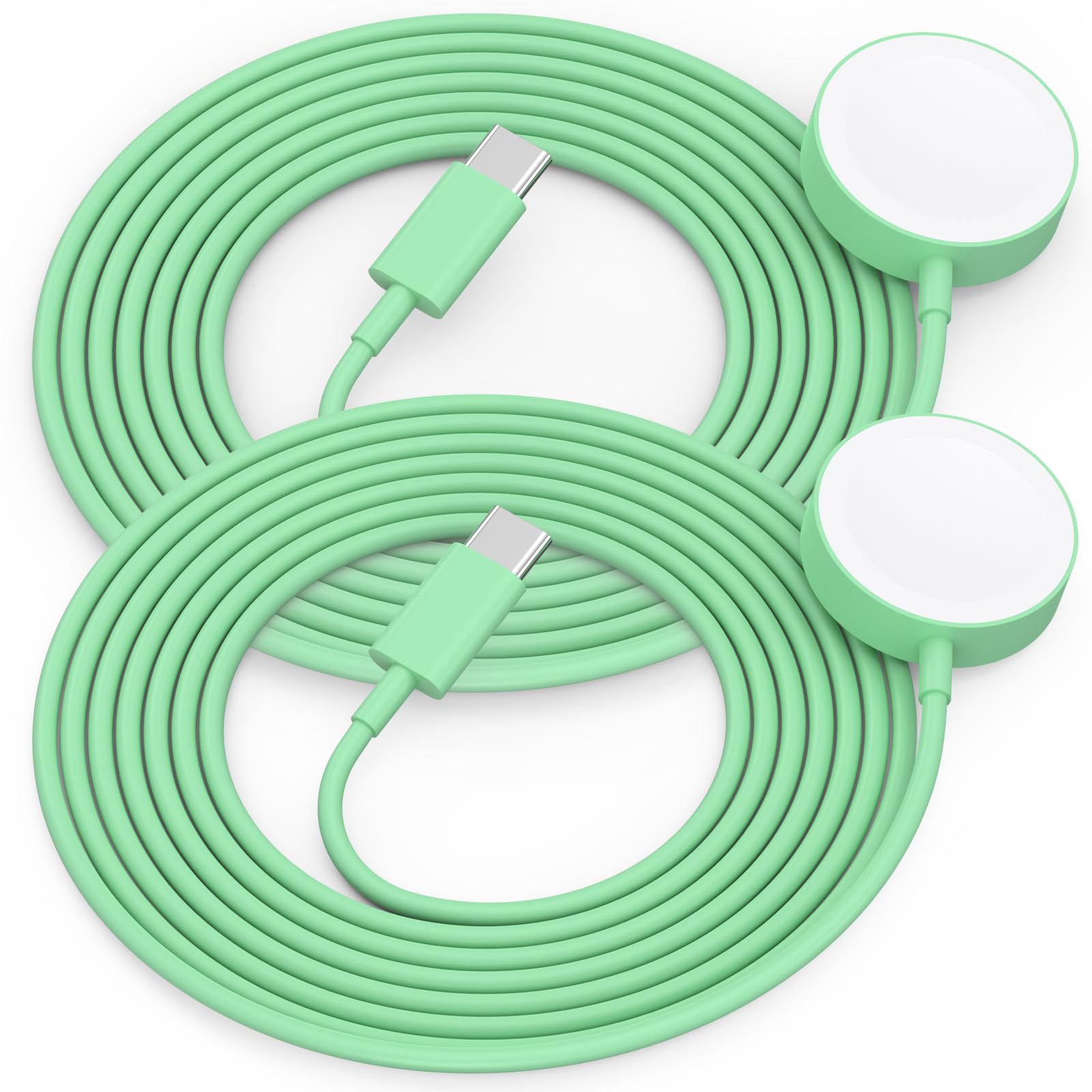 2Pack USB C for Watch Charger Magnetic Charger Wireless Portable Compatible with Watch Ultra2 Ultra Series 10/9/8/7/6/SE/SE2/5/4/3/2/1-[1m/Green]