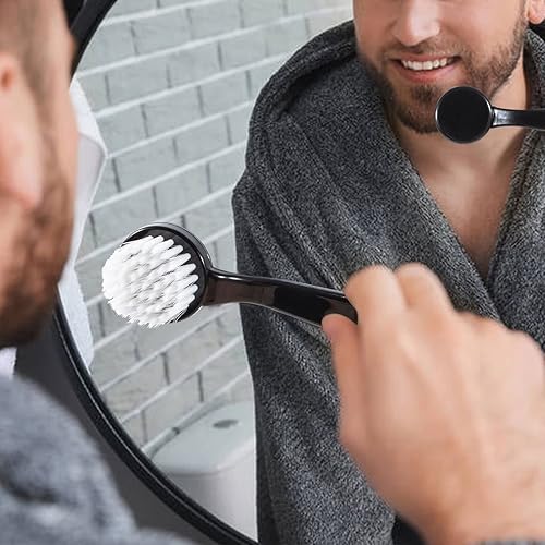 Miniatura 6 de Raploy - Cepillo de limpieza facial de cerdas suaves, 3 unidades de limpiador facial y mango acrílico limpiador para exfoliación facial y masaje