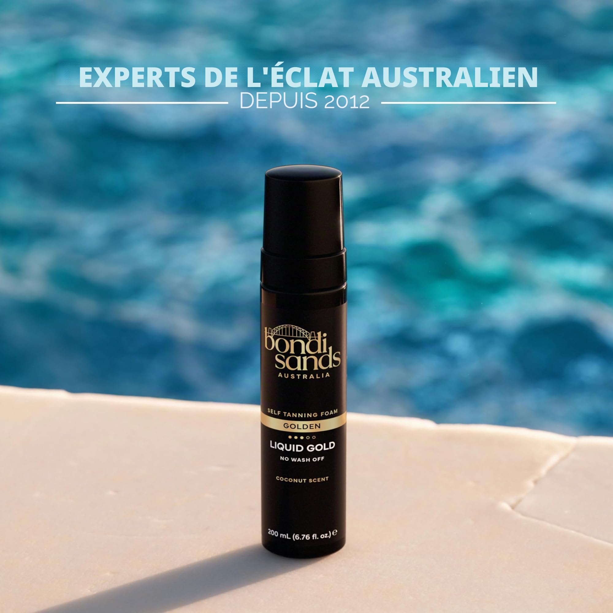 Bondi Sands Mousse autobronzante Liquid Gold | Formule légère à séchage rapide qui donne à la peau un bronzage doré éclatant au soleil, enrichie en huile d'argan | 200 ml