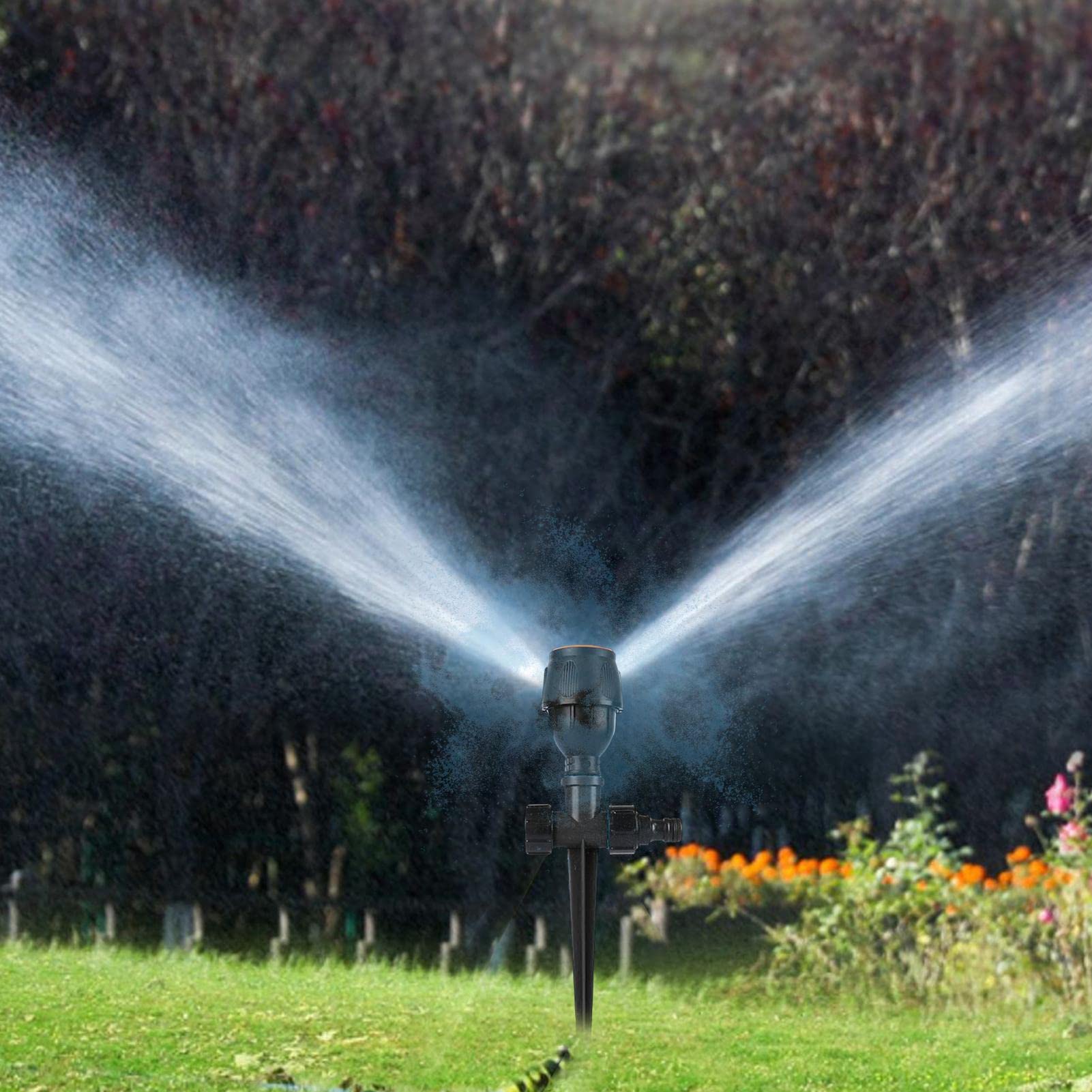Rasensprenger, Sprinkler mit 360-Grad-Drehung, Teleskop Stativregner für Große Flächen, Automatisches Bewässerungssystem für Hof, Garten, Rasen, Haushalt