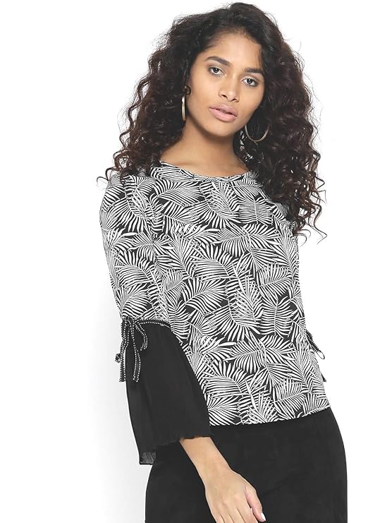 Style Quotient Women Black Printed Top-Black at Rs. 199