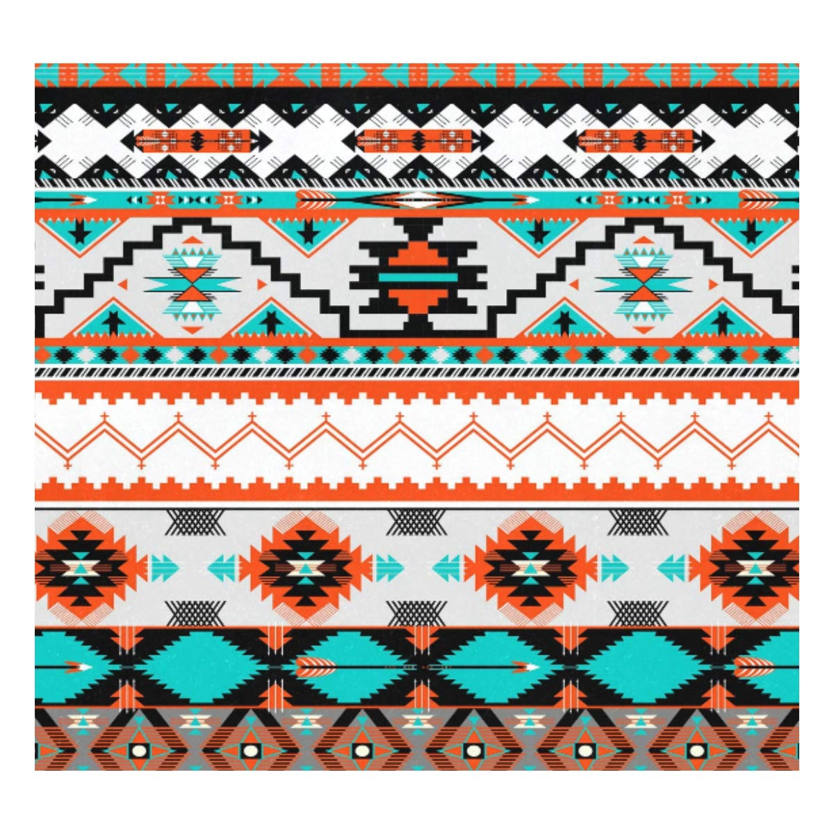 Taza de viaje aislada al vacío de acero inoxidable con doble pared a prueba de fugas, colorido, patrón azteca, impreso personalizado, termo envuelta en piel auténtica, 500 ml