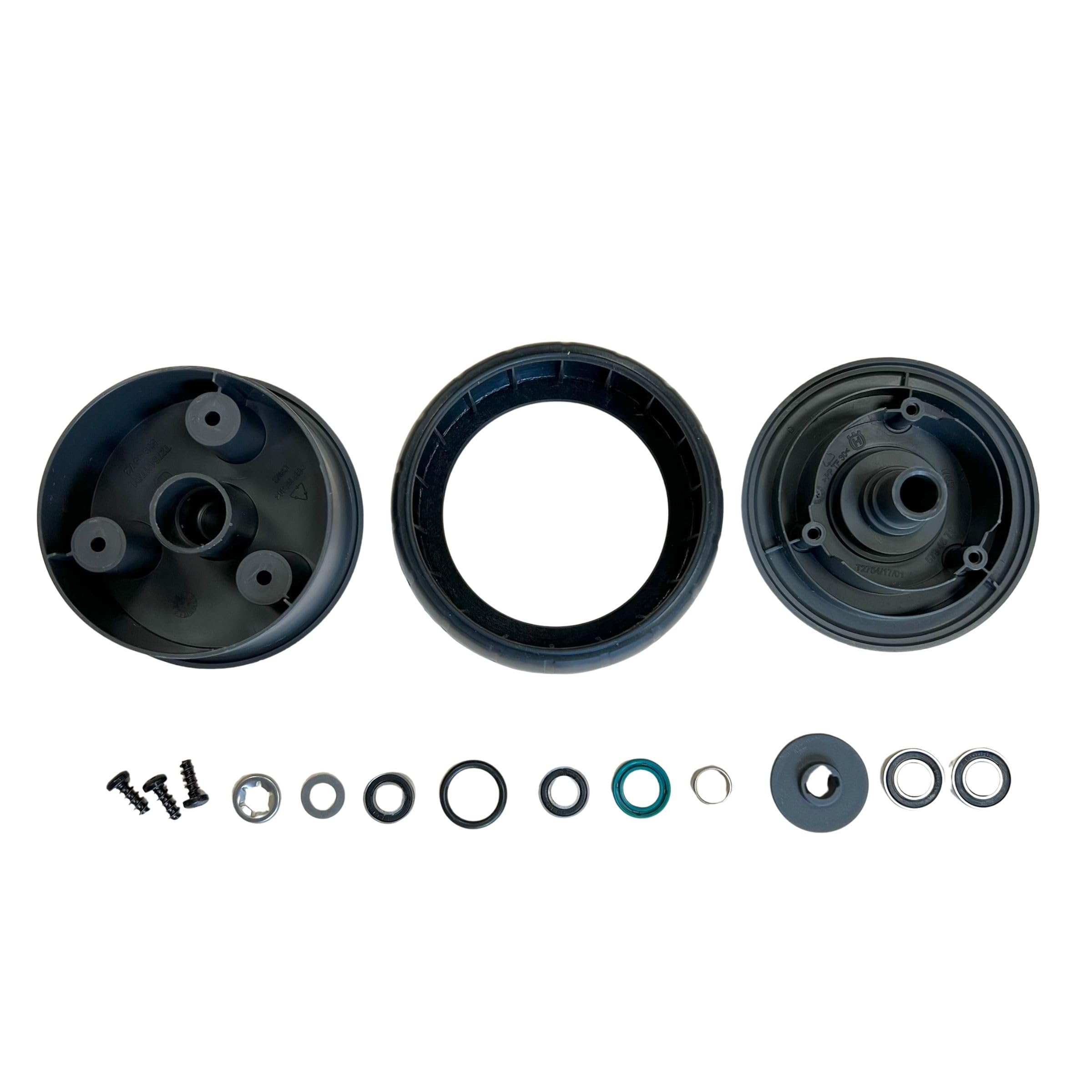 TIMBERA Kit di Riparazione – Compatibile con Husqvarna Automower: Ruota Anteriore Senza Asse con Cuscinetti, Guarnizioni, Mozzo e Protezioni – Modelli 320 330X 420 430X 440 450X 520 550 EPOS