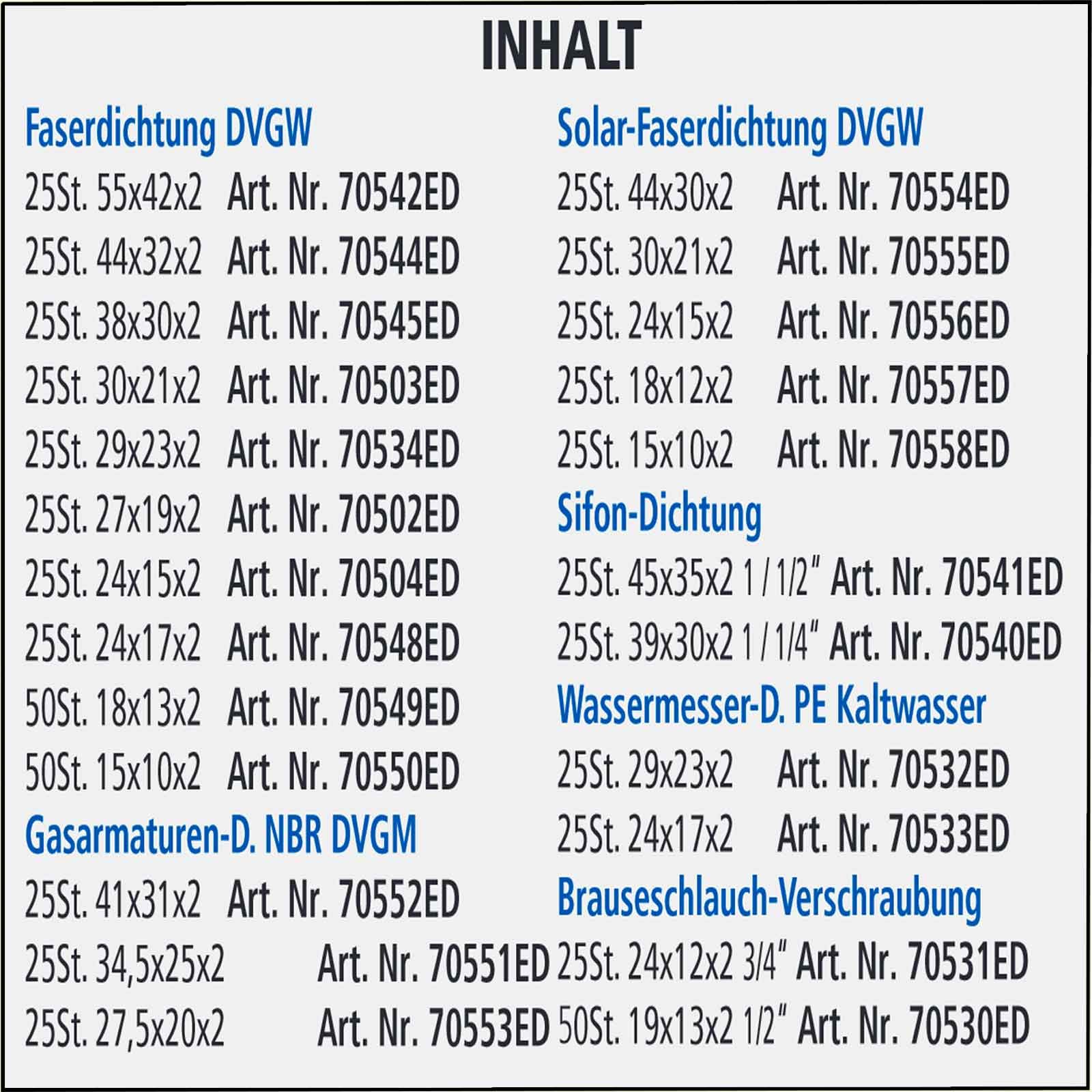 MegaHaustechnik Dichtungskoffer universal mit 675 Stück Dichtungen für Heizung Gas Wasser Sanitär Solar DVGW Zulassungen, Made in Germany