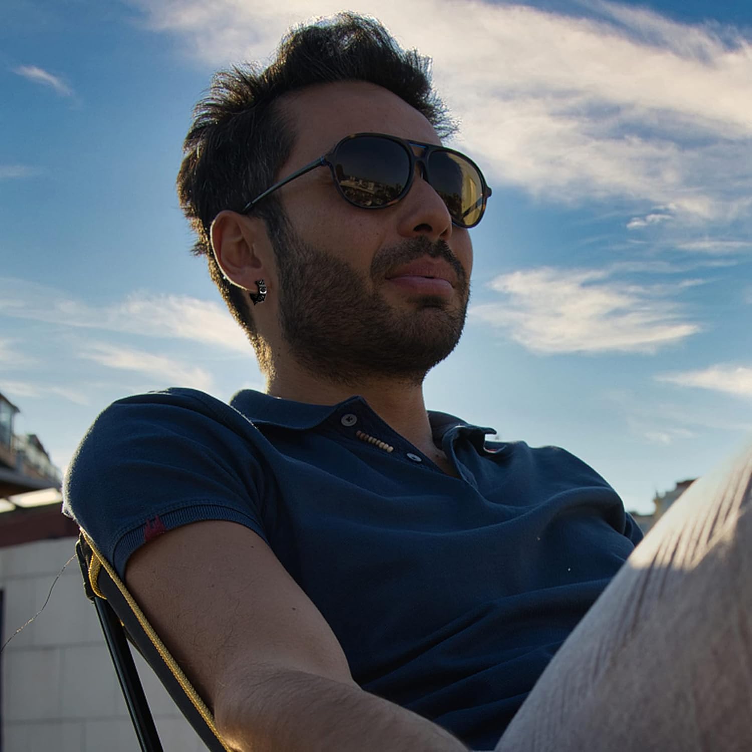 Thunaraz 25 Pcs Clip on Earrings for Men Stainless Steel Cross Chain Dangle Earrings Black Fake Earrings for Men Women Non Pierced Huggie Hoop Earrings Set - Image 3