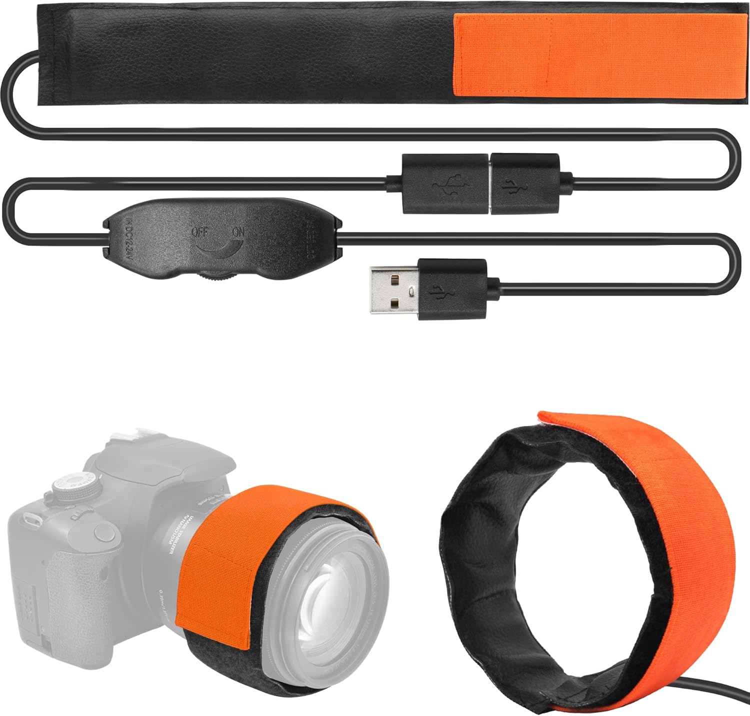 400mm USB Lens Heater Warmer Dew Heater Strip - Stepless Temperature Regulator for Universal Camera and Telescopes Lens Less Than 4.95 inch (125mm) in Diameter