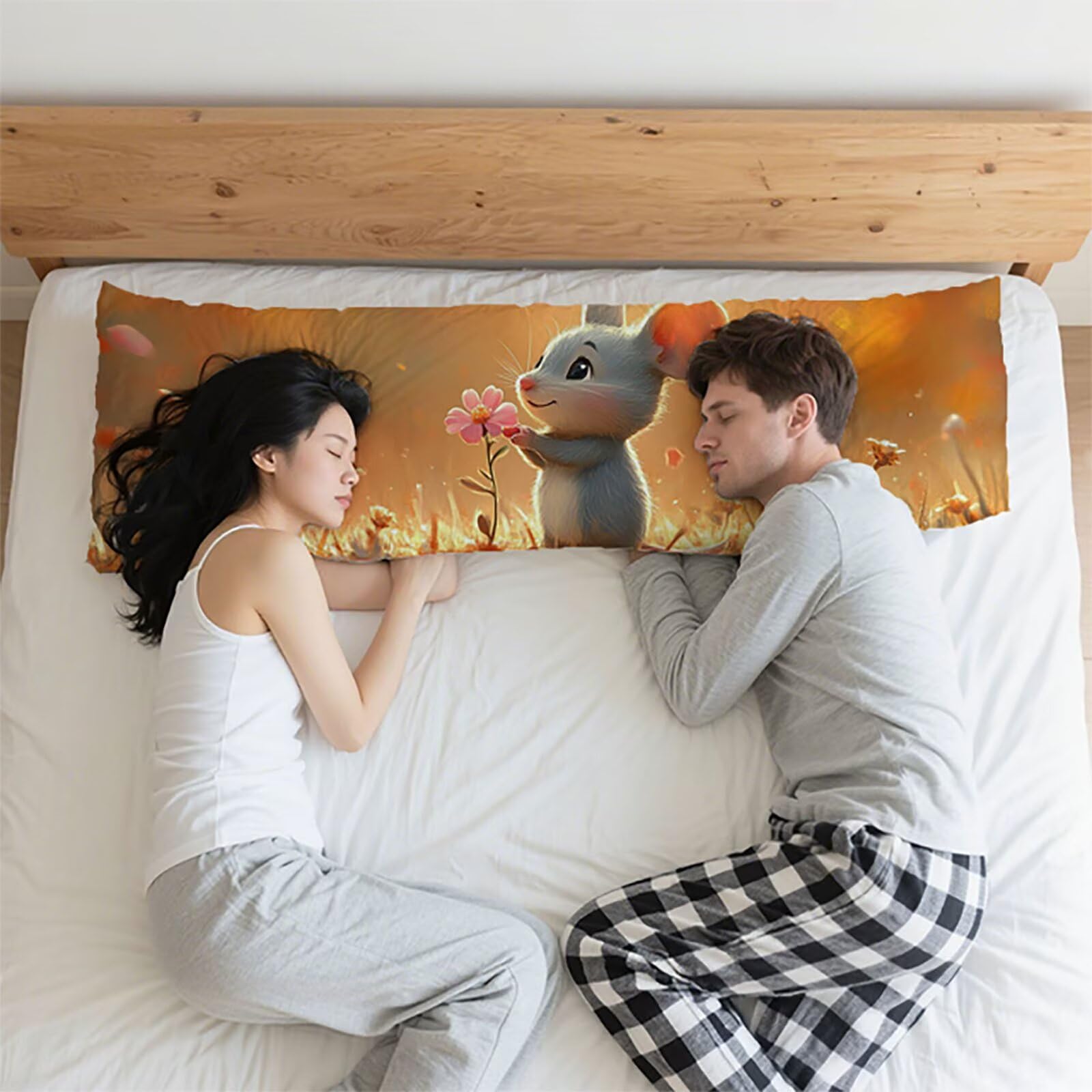 Federe Cuscini Arancione Bruciato Federe Cuscino Letto Animale60x180cm Velluto Copricuscini, Divano Morbida e Traspirante Stampa Fronte-Retro Con Invisibile Cerniera Lavabile per Letto o Divano C0C237