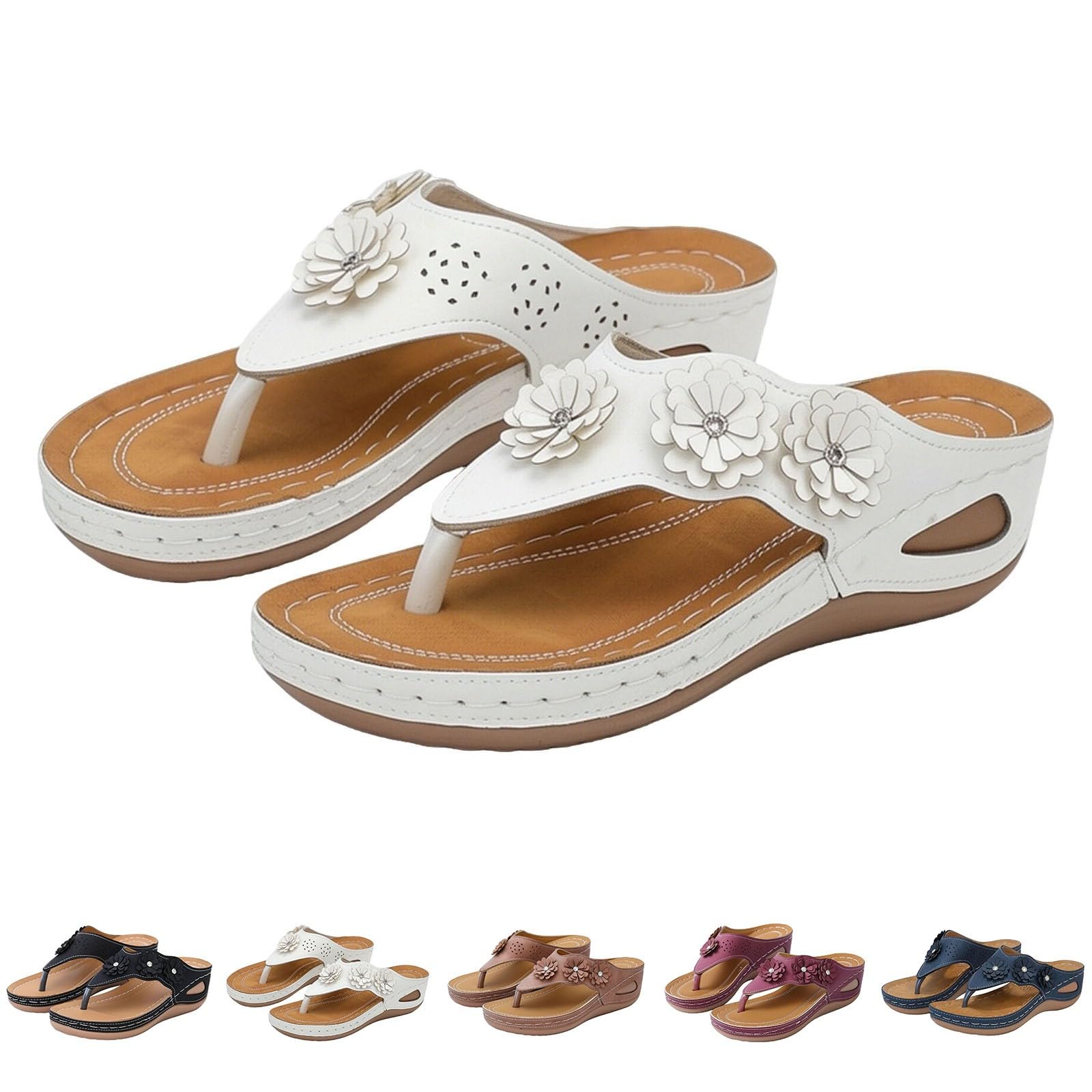 Generico Sandales Femme éTé Confortables LéGèRes AntidéRapantes Semelle Souple Respirantes Chaussures Femme éTé éLéGantes Mules OrthopéDiques Pieds Larges Ville Usage Quotidien