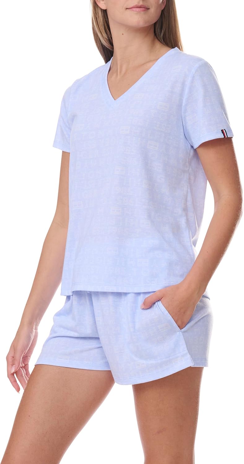 Tommy Hilfiger Women's Sleeve Tee and Boxer Shorts Pajama Set - Image 5