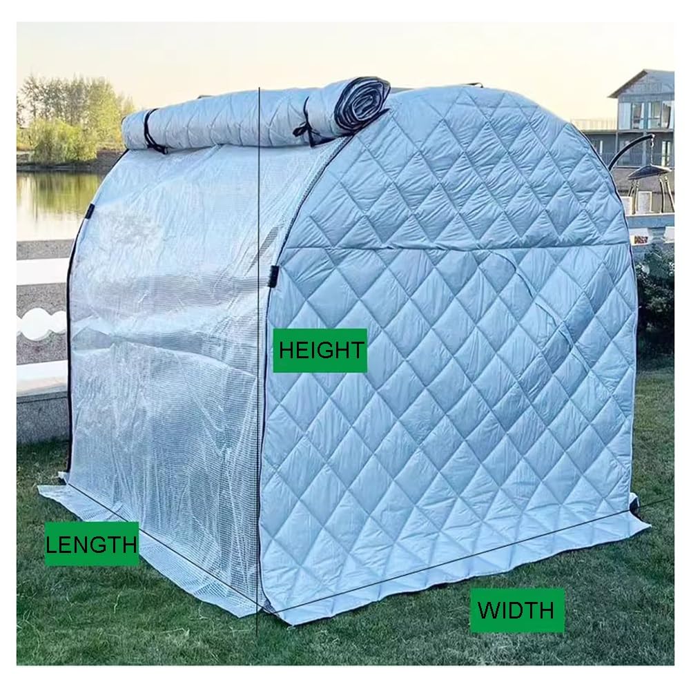 Genérico Invernadero portátil para jardín, cobertizo Aislante Impermeable con Puerta Enrollable con Cremallera, Funda de algodón Grueso para Plantas de Exterior, protección Acolchada (2,6 x 1,5 x 2 m