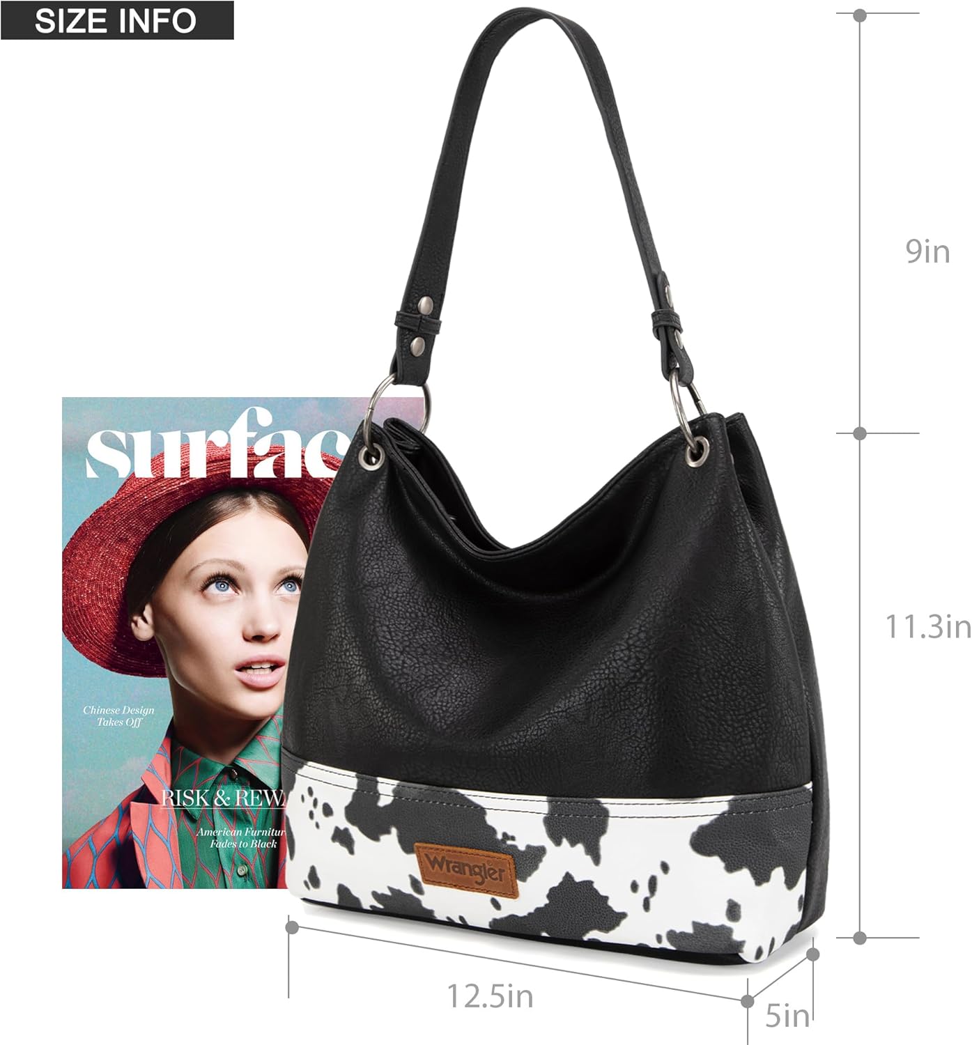 Wrangler Hobo Bags for Women Vegan Leather Top Handle Shoulder Purses and Handbags - Image 6