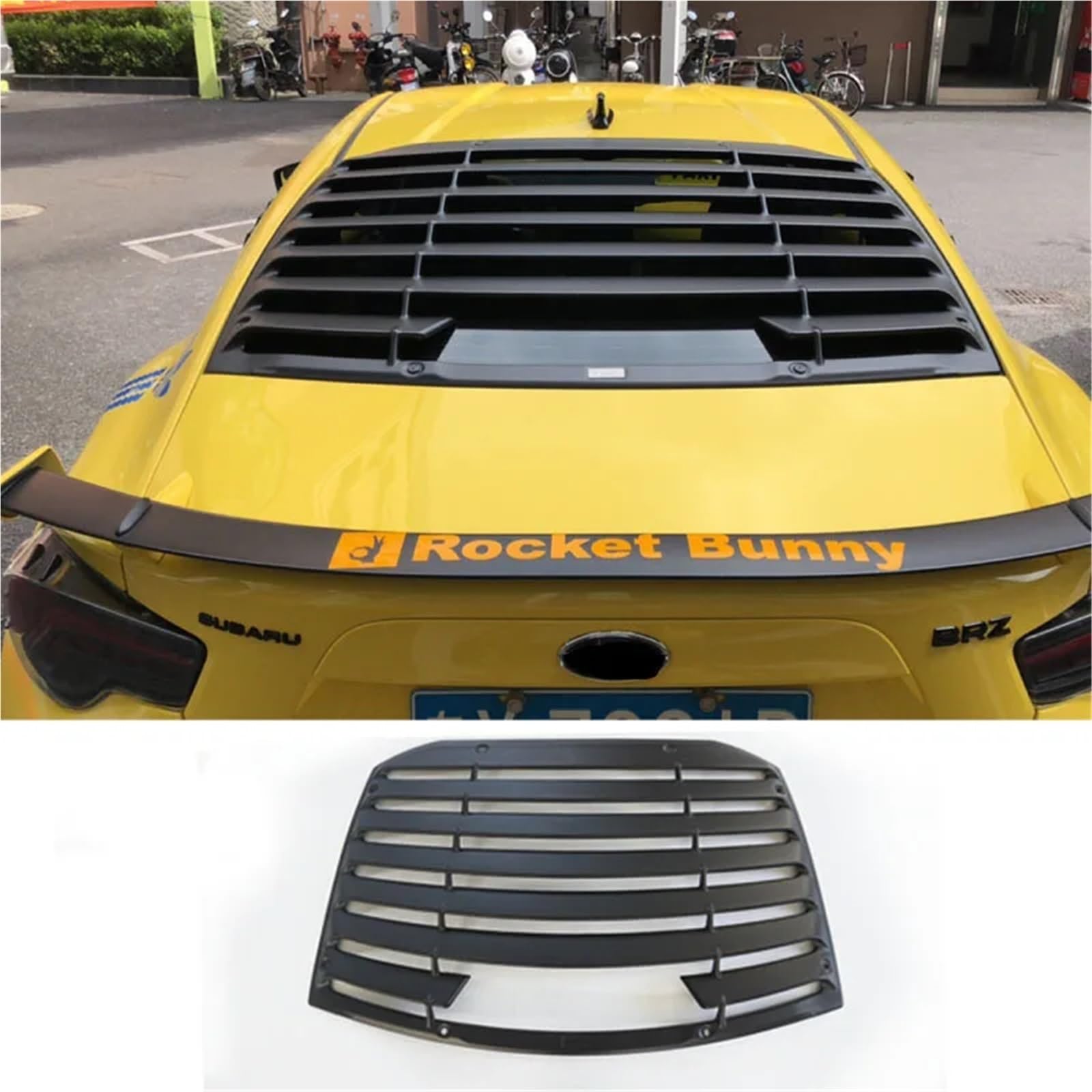 Car Rear Window Louver Top Wing Spoiler Rear Sun Shade Blinds Compatible for Toyota GT86 86 Compatible for Subaru BRZ Air Outlet Diffuser Shutter(TRD Bright Black)
