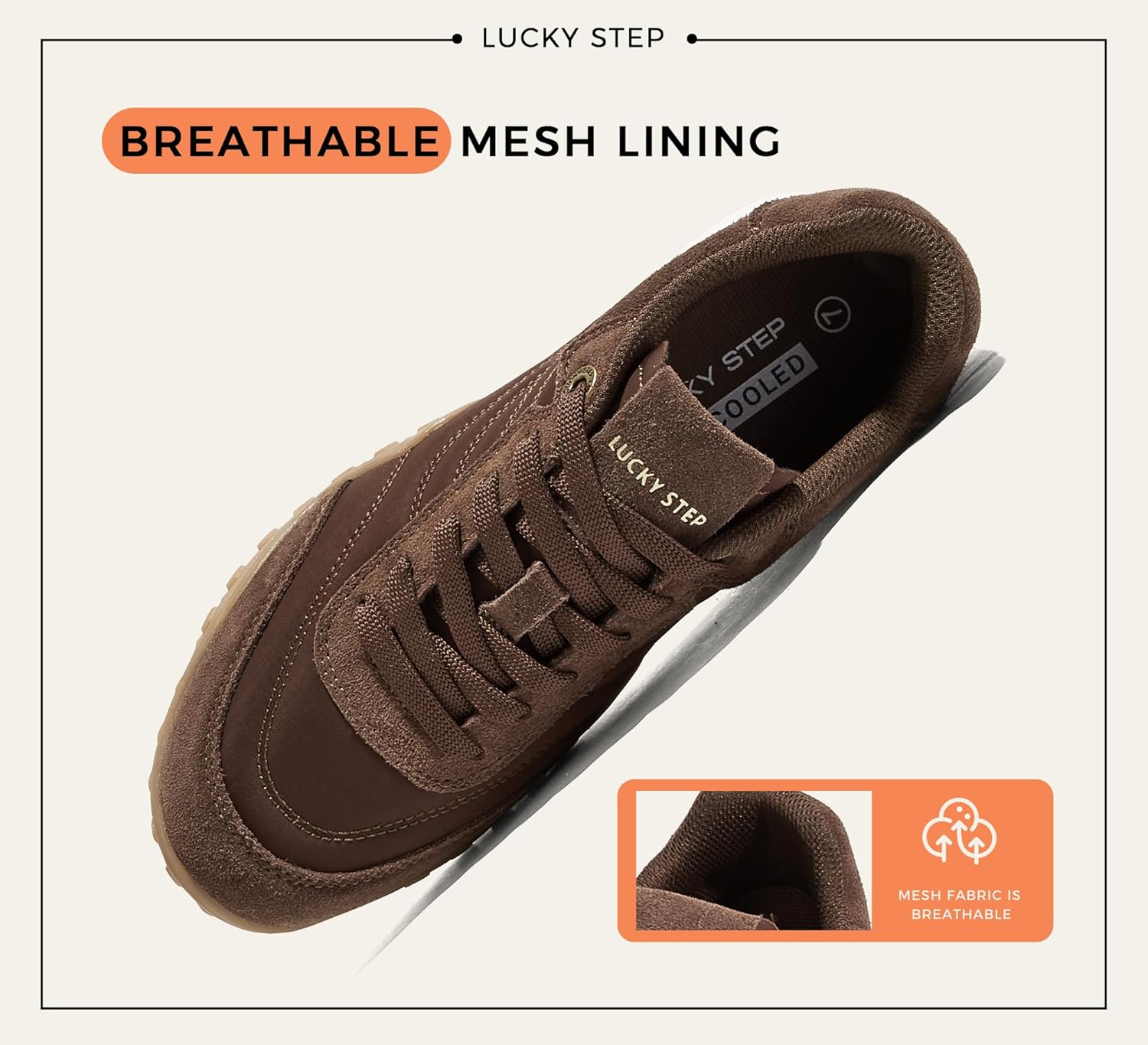 LUCKY STEP Women's Retro Walking Shoes Tennis Non Slip Platform Trainers Fashion Sneakers Work Shoes - Image 7