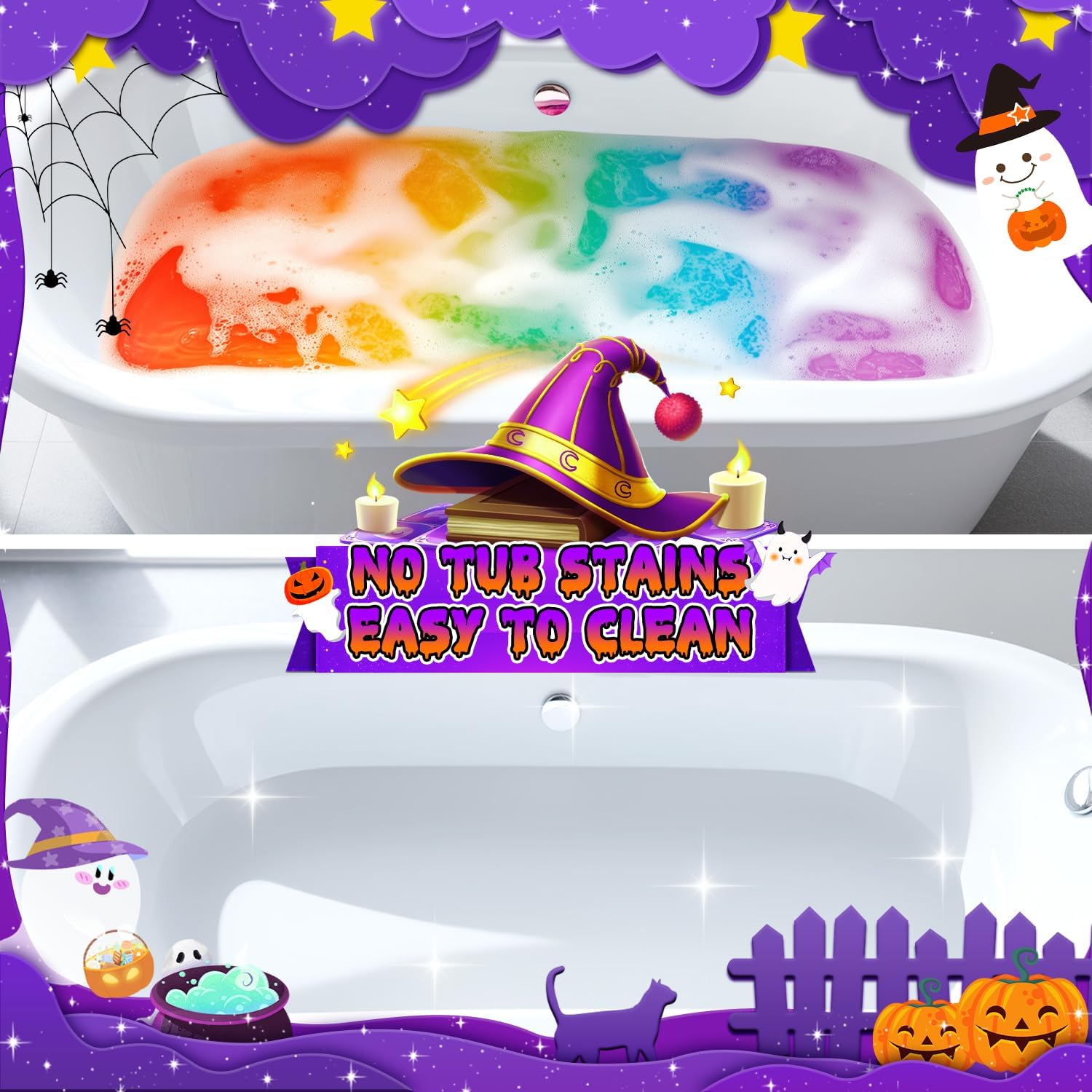 Halloween Bath Bombs for Kids with Surprise Toys Inside Boo Basket Stuffers