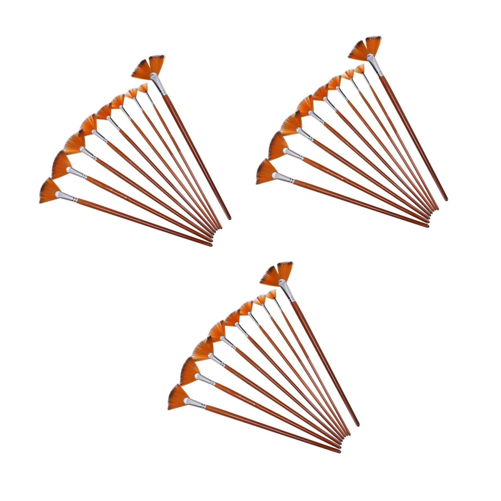 NUOBESTY 27pezzi Pennelli Ventaglio Nylon Per Pittura Ad Per Artisti Strumenti Di Arti Setole Morbide e Resistenti Per Tecniche Di Pittura e Disegno