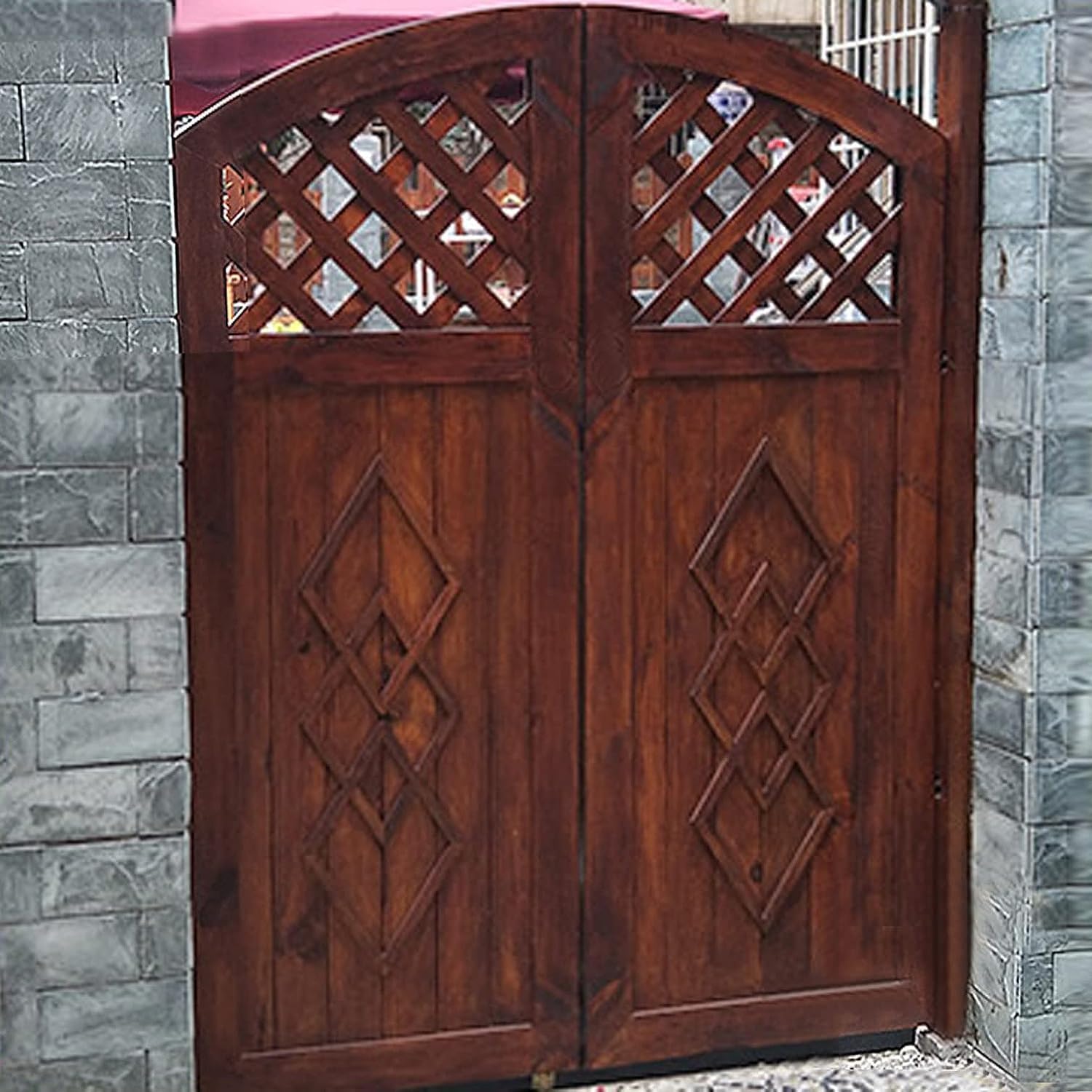 Saloon Swinging Doors Cafe Doors,Retro Café Swinging Door,Solid Wood Half Waist Cowboy Door,Bar Kitchen Partition Door,Bathroom Hallway Garden Fence Gate,with Hinges,Custom (W 28 x H 34in)