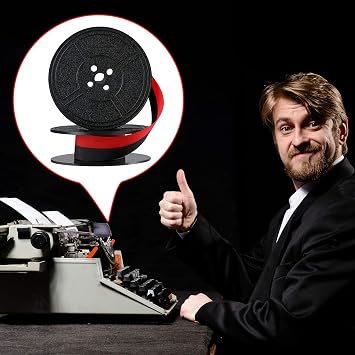 Jecery 2 Pairs Typewriter Ribbon Compatible with Typewriters,Red, Black
