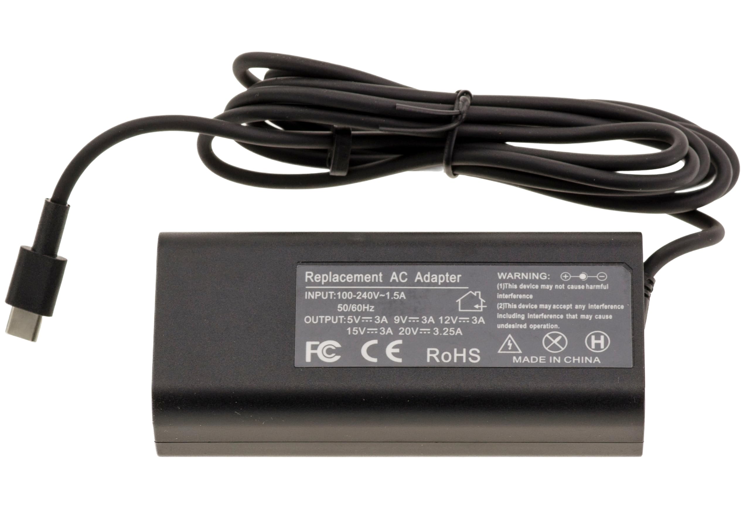 KALEA-INFORMATIQUE Zasilacz równoważny oryginalnemu, kompatybilny z laptopami Dell – wtyczka USB C, moc 65 W i możliwe wyjścia: 20 V 3,25 A lub 15 V 3 A lub 12 V 3 A lub 9 V 3 A lub 5 V 3 A