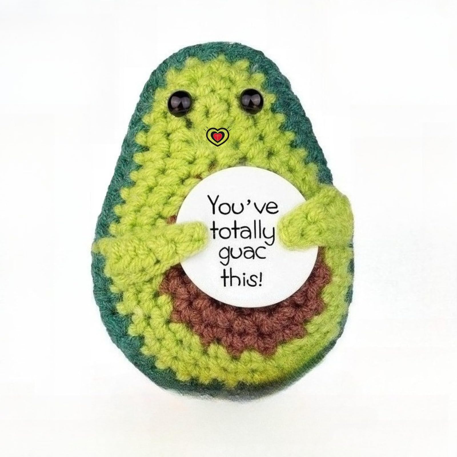 ZhuXIXILiang Funny Positive Avocado avocado toy Mini Cute Wool Knitting Doll with Positivity Card Positive Plush Potato Doll Of Cute Encouraging Gift For Adults(avocado)