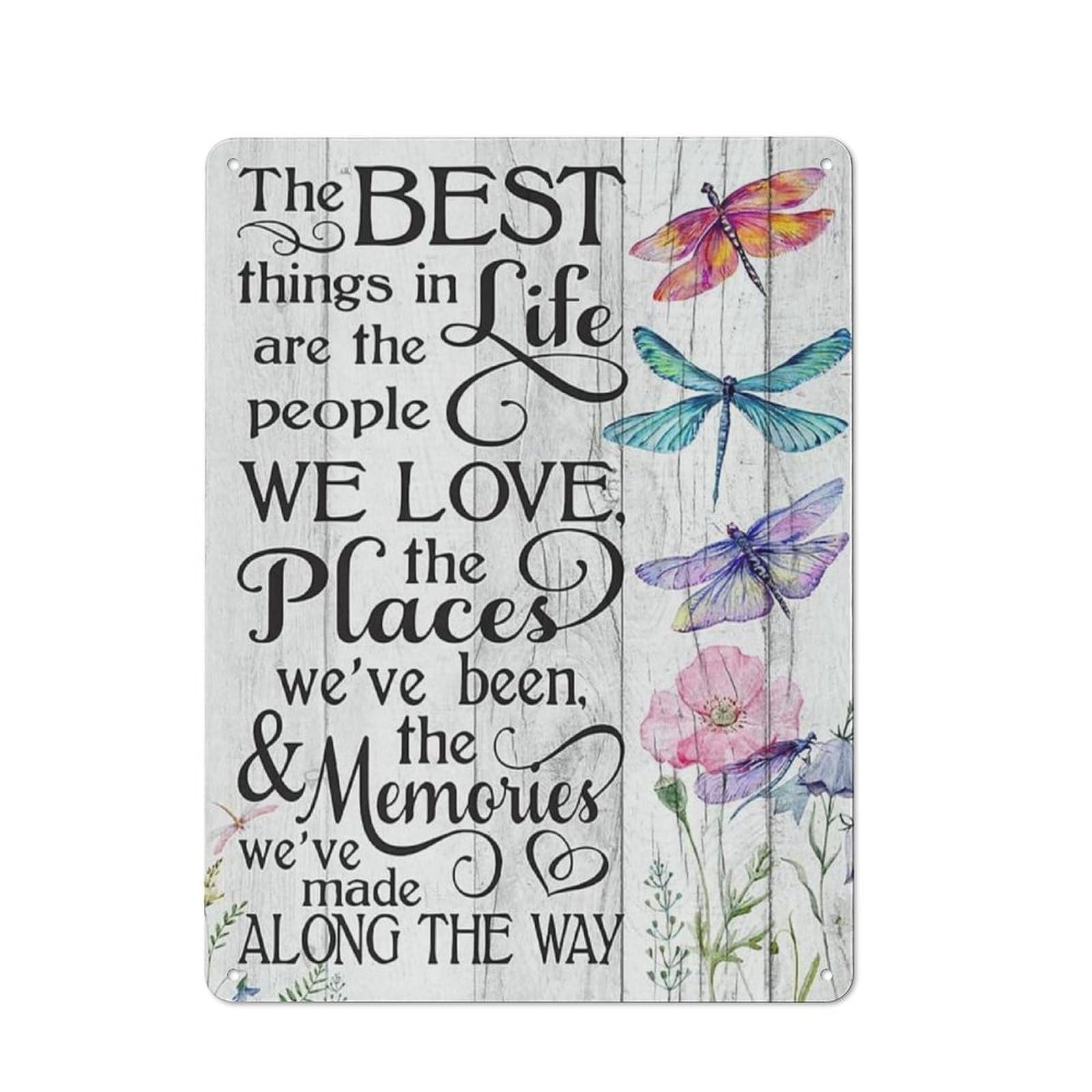 Kisoyo Tin-01 Metal Tin Signs Vintage Aluminum The Best Things In Life Are The People We Love For Home Coffee Garden Bedroom Wall Decor 12X16 Inches