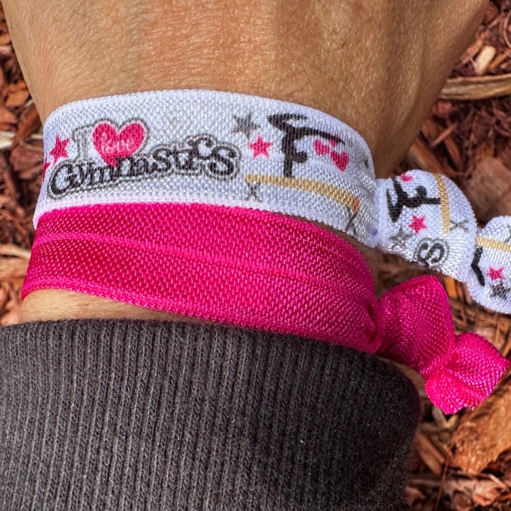 Gymnastic Hair Ties - Hair Accessories For Girls' Gymnastics Routines. Enhance Your Style with Elastics by SportyBella 5pcs.