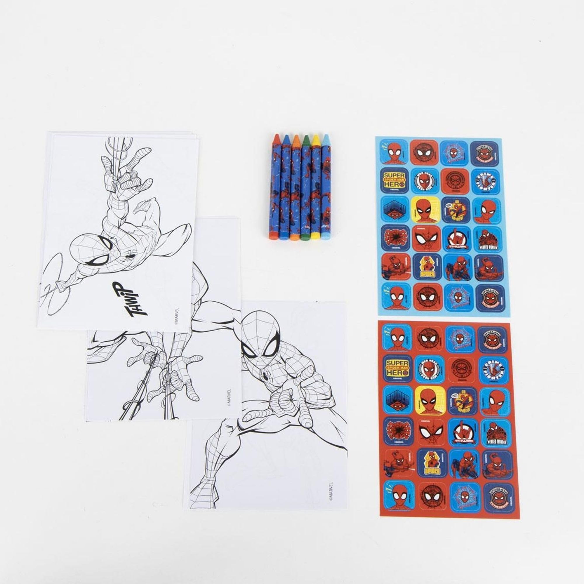 Marvel Spiderman Imagine Ink - Set di bomboniere per feste, confezione da 12 libri da colorare Spiderman con inchiostro magico senza disordine | Forniture per feste di supereroi per bambini