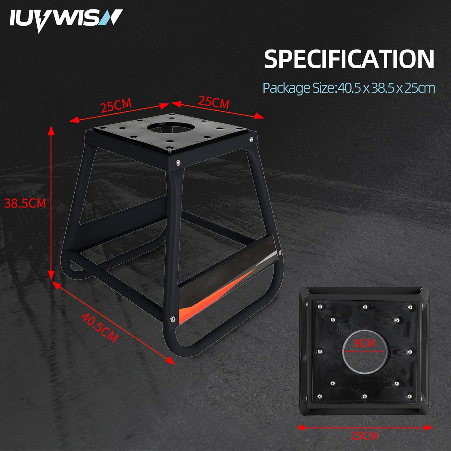 Dirt Bike Stand Motorcycle Lift Panel Stand Maintenance Detachable Anti Slip Heavy Duty Universal Stand for Most Motorcycles Motocross Dirt Bike Dual Sport Enduro Black