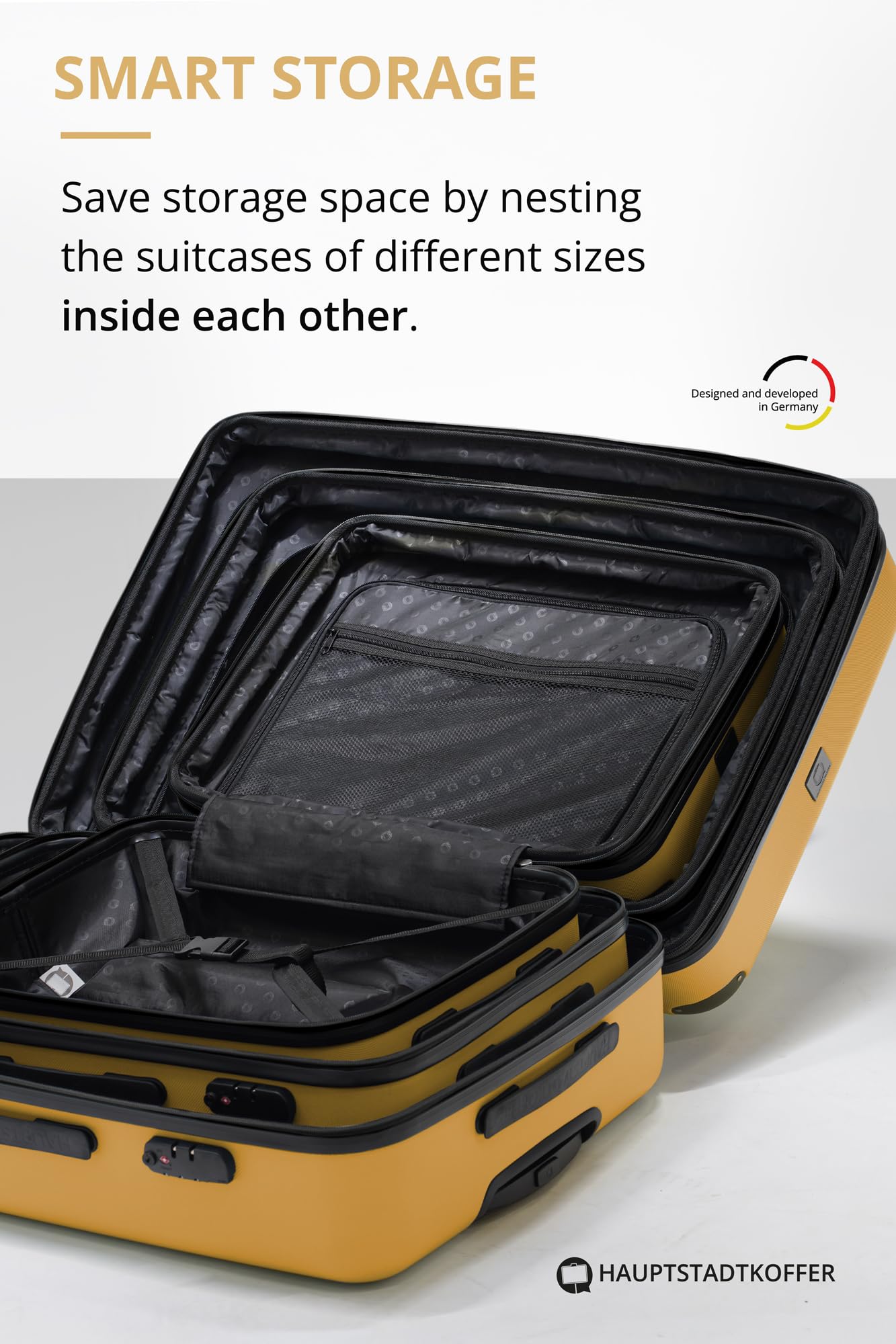 HAUPTSTADTKOFFER - Spree - Maleta rígida, Trolley expandible, Equipaje de Viaje, 4 Ruedas Dobles, TSA, 65 cm, 74 litros, Champán — view 217