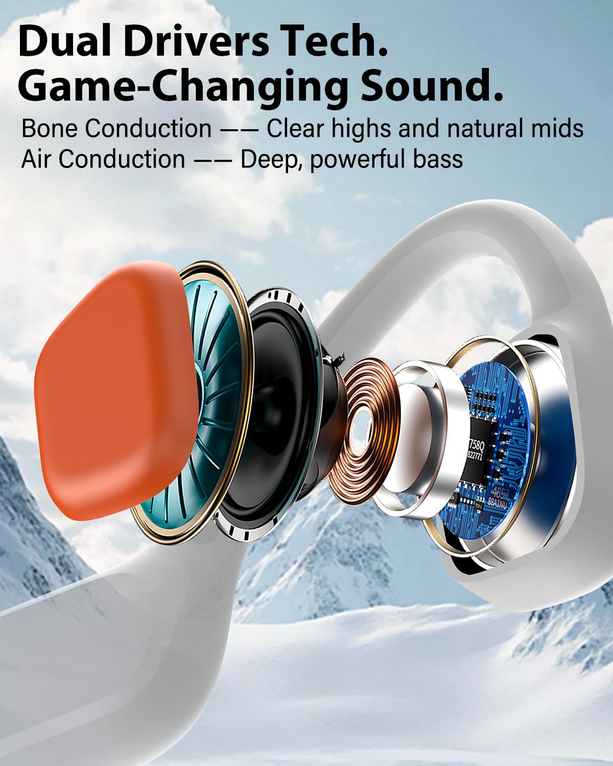 Casque Conduction Osseuse Natation, IPX8, Bluetooth 6.0, MP3 8 Go