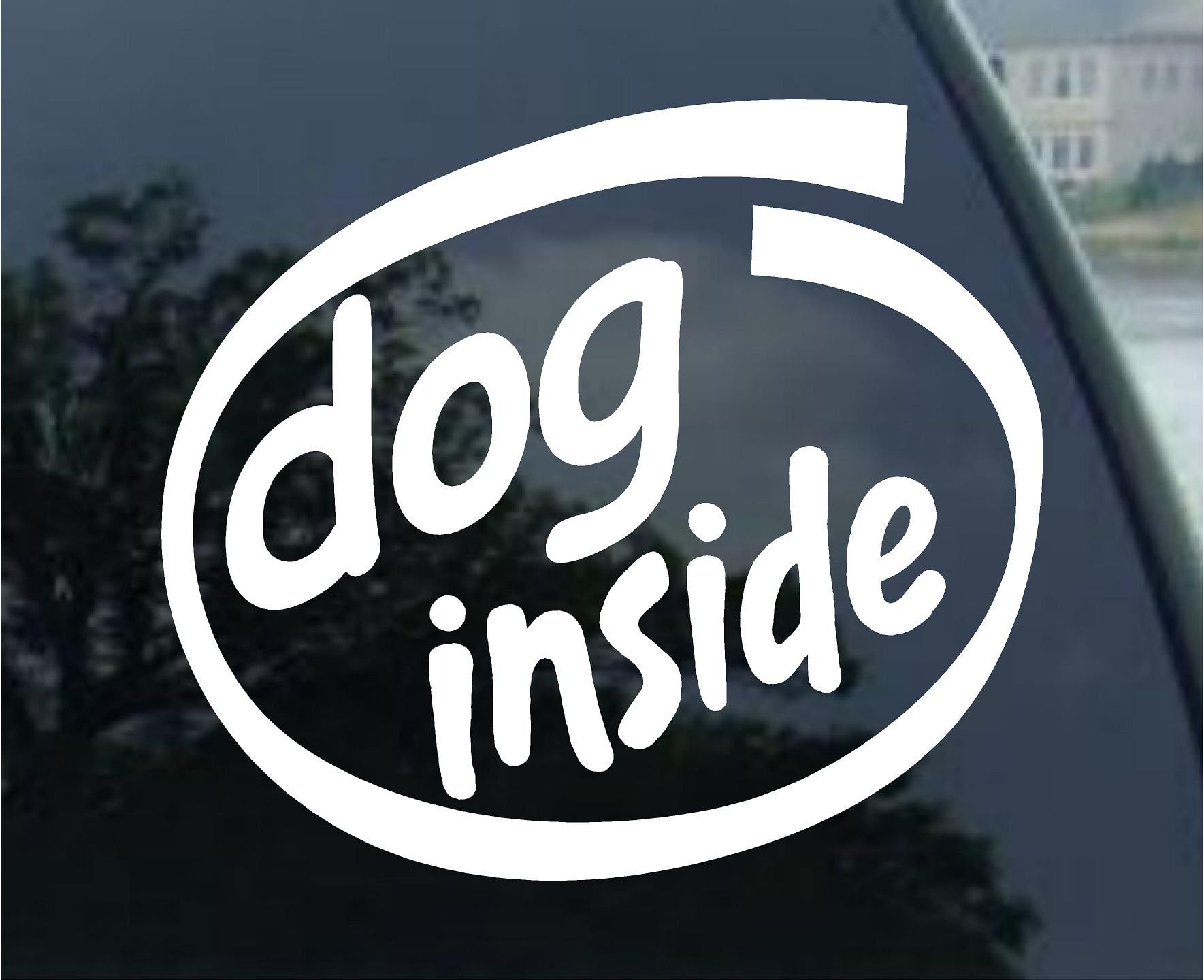 Dog Inside Vinyl Graphic Sticker Decal