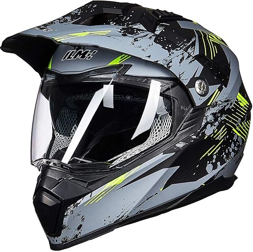 Miniatura 8 de ILM Casco deportivo dual para motocicleta todoterreno, visera solar para motocross, ATV, motocross, certificado por DOT, modelo 606V
