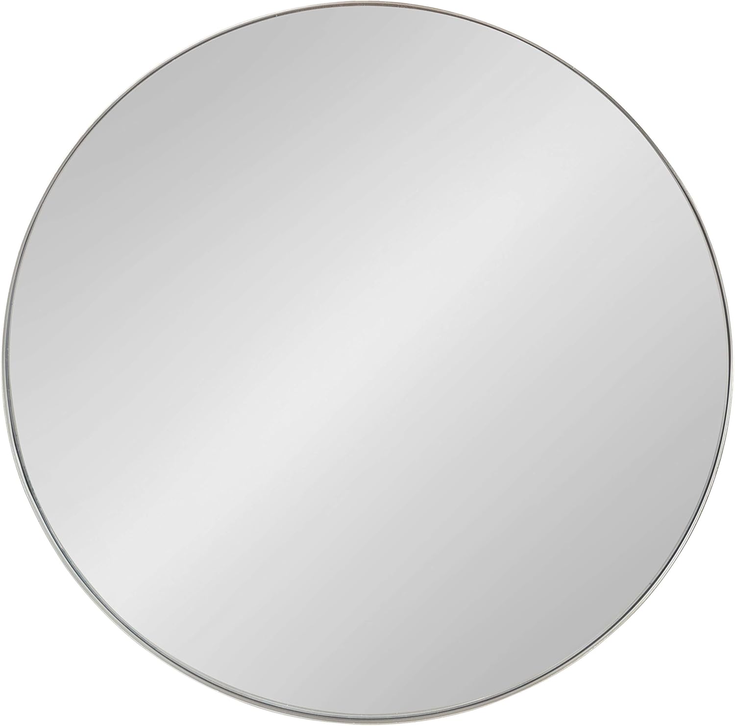 Kate and Laurel Rollo Modern Round Wall Mirror, 22 inch Diameter, Silver, Beautiful Round Mirror for Wall