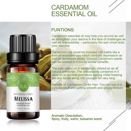 Miniatura 2 de Cardamom Aceite esencial 100% puro Oganic Plant Natrual Cardamom Aceite para difusor Aromaterapia Mensaje Cuidado de la Piel Sueño - 10ML