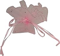 Vista 3 de Ankirol 100 bolsas de organza transparente con cordón redondo de organza para joyas, bolsa de dulces de 10.2 in/10.2 pulgadas de diámetro