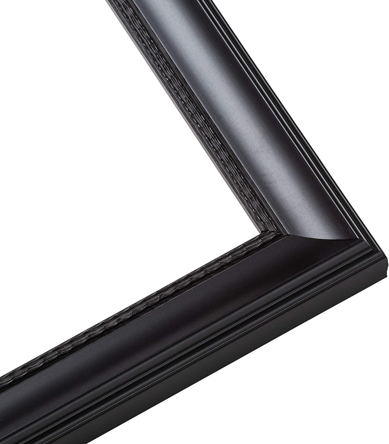 CountryArtHouse Picture Frame Moulding (Wood) 100ft bundle - Traditional Black Finish - 1.125" width - 3/8" rabbet depth
