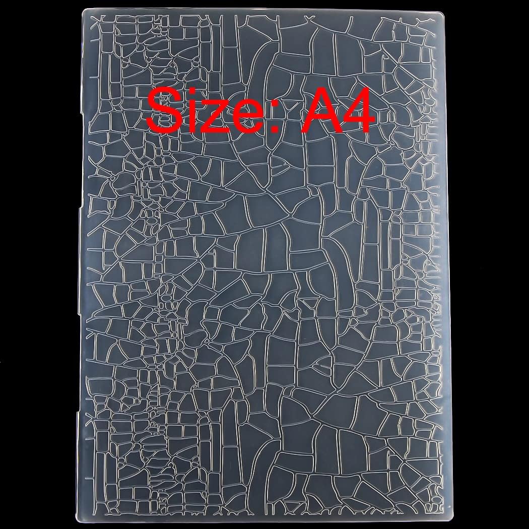 Kwan Crafts A4 Size Crack Background Plastic Embossing Folders for Card Making Scrapbooking and Other Paper Crafts 3050939