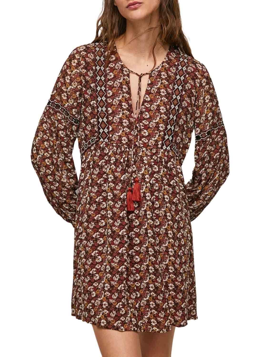 Pepe Jeans Women's LIBER Long Sleeve, 262BRICK, XS
