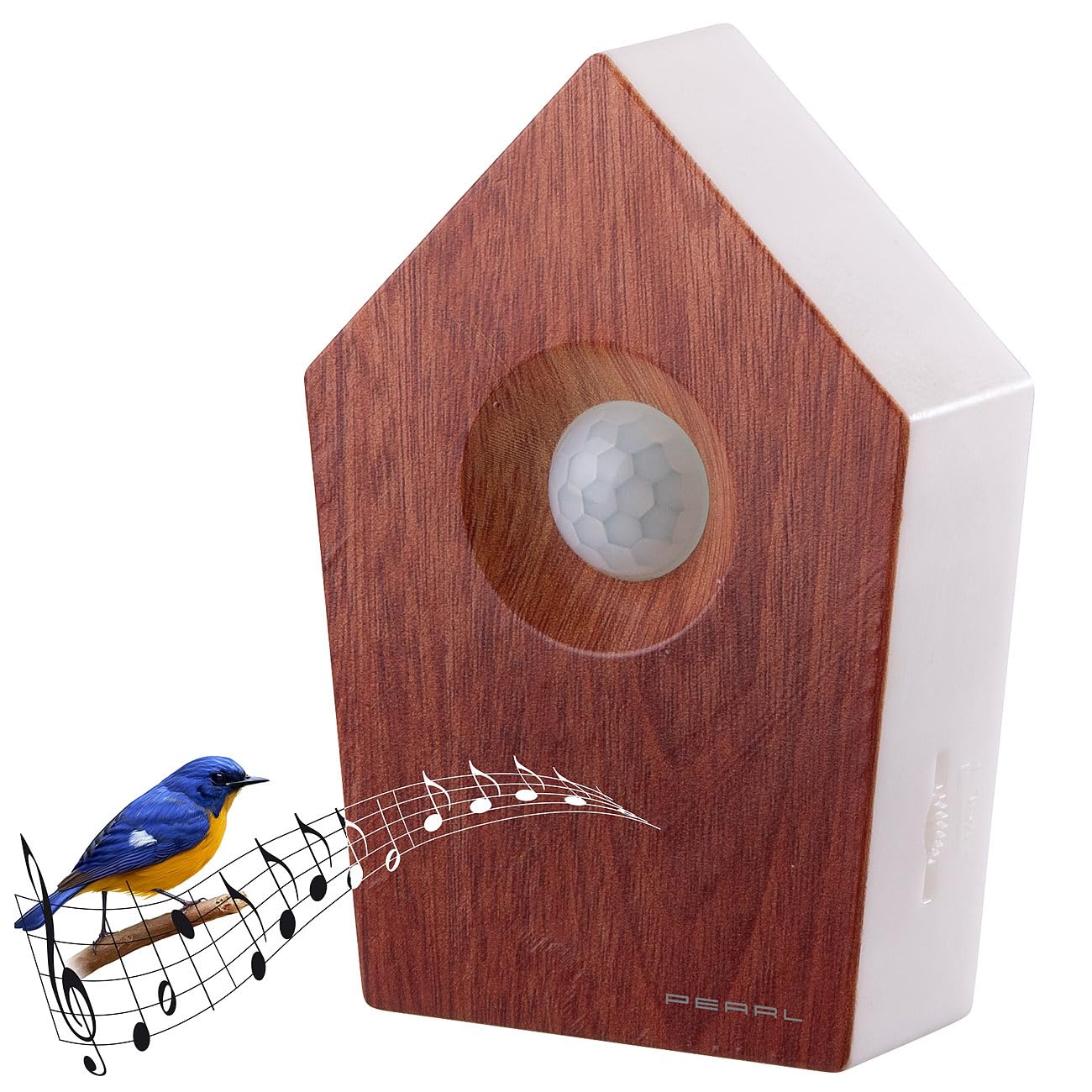 Bocguy Vogelgezwitscher Bewegungsmelder, Vogelgezwitscher Box, Naturgeräusche Box, Soundbox Vogelgezwitscher Holz, Bewegungssensor Vogelgeräusche für Wohnzimmer, Toilette, Bad, Garten im Freien