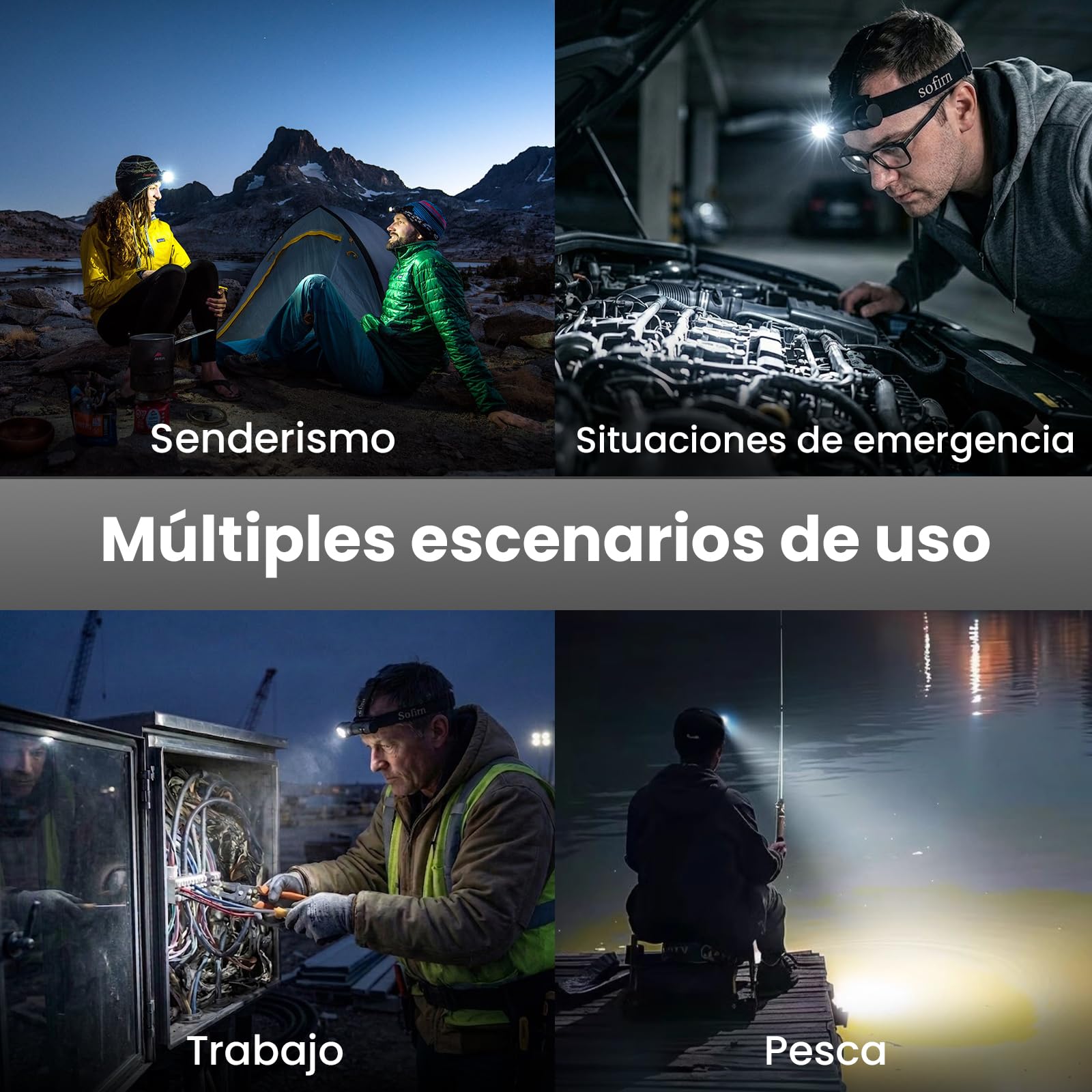 Sofirn Linterna frontal LED recargable SP40, 1200 lúmenes y 136 m, linterna frontal recargable, fácil de usar, IPX7 resistente al agua, para exteriores, camping y senderismo