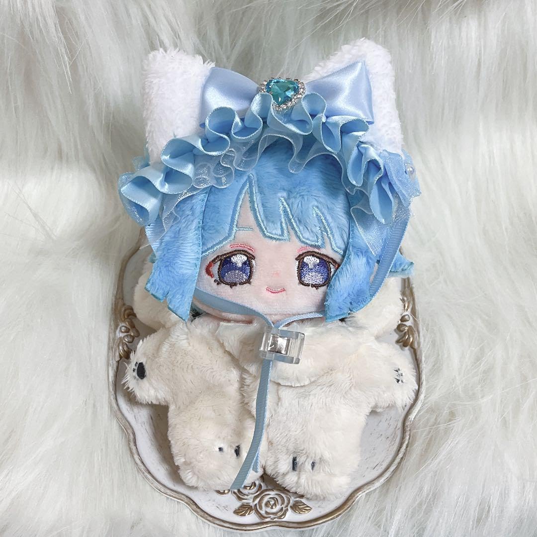 Amazon.co.jp: ぬい おまんじゅう ヘッドドレス 猫耳 ハンドド ブルー