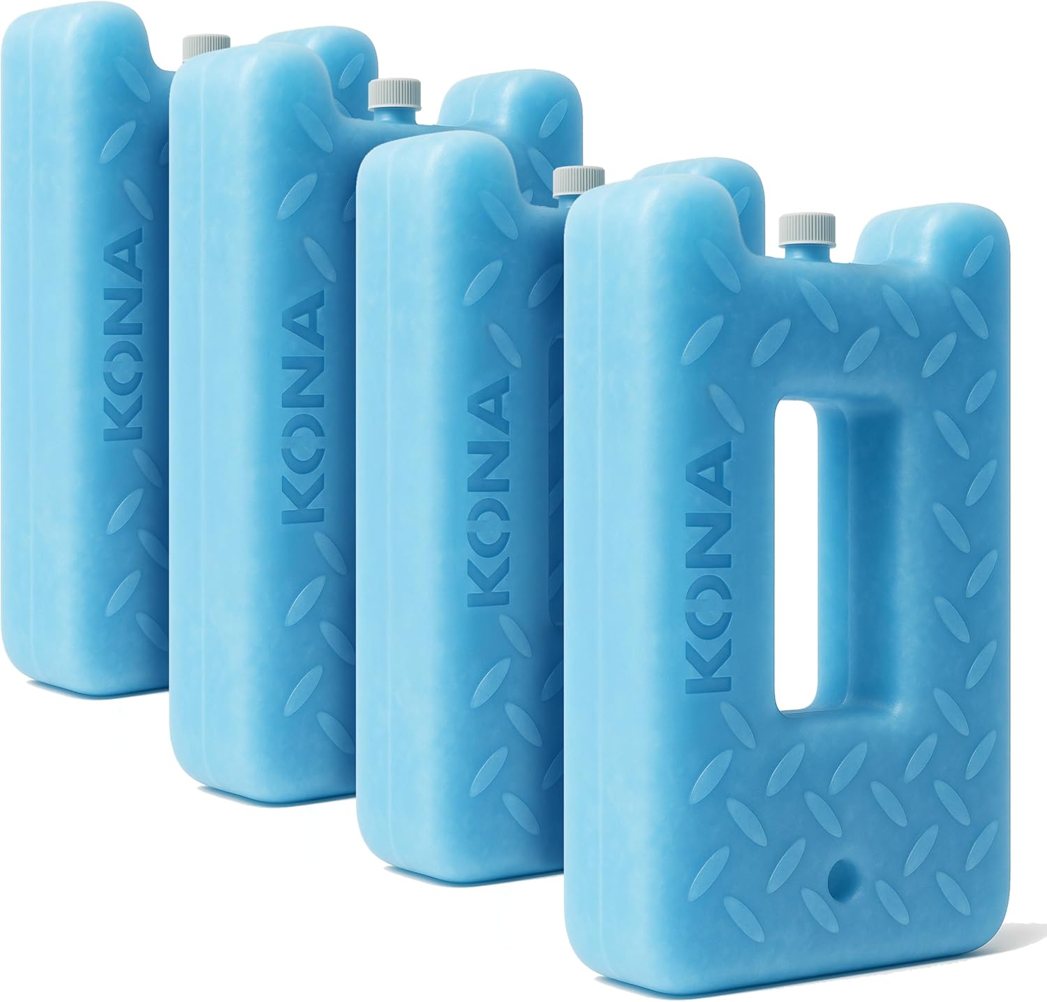 Kona Blue/Ice Ice Packs for Lunch Box - 2 lb Freezer Packs Compatible with Yeti Cooler Bags | Dry Ice Shock Pack, Long-Lasting Reusable Ice Packs for Lunch Bags (10" x 5.5" x 1.5" Pack of 4)