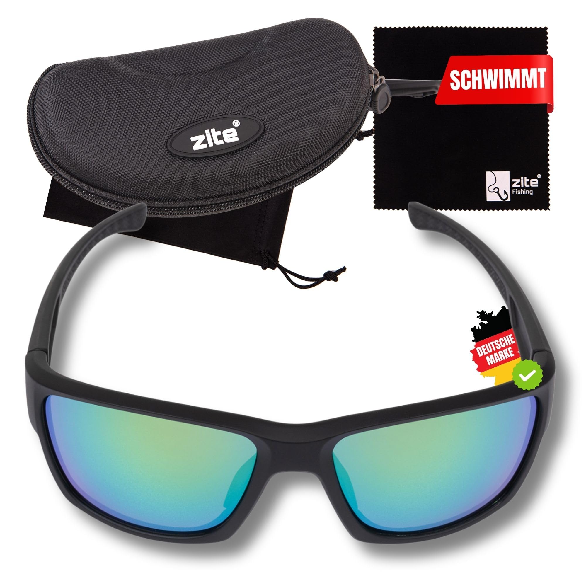 Zite Occhiali polarizzanti da pesca | Orus | Occhiali da pesca a specchio UV400 & galleggianti | Occhiali da pesca ultraleggeri con custodia rigida e custodia | Occhiali da pesca polarizzati per la
