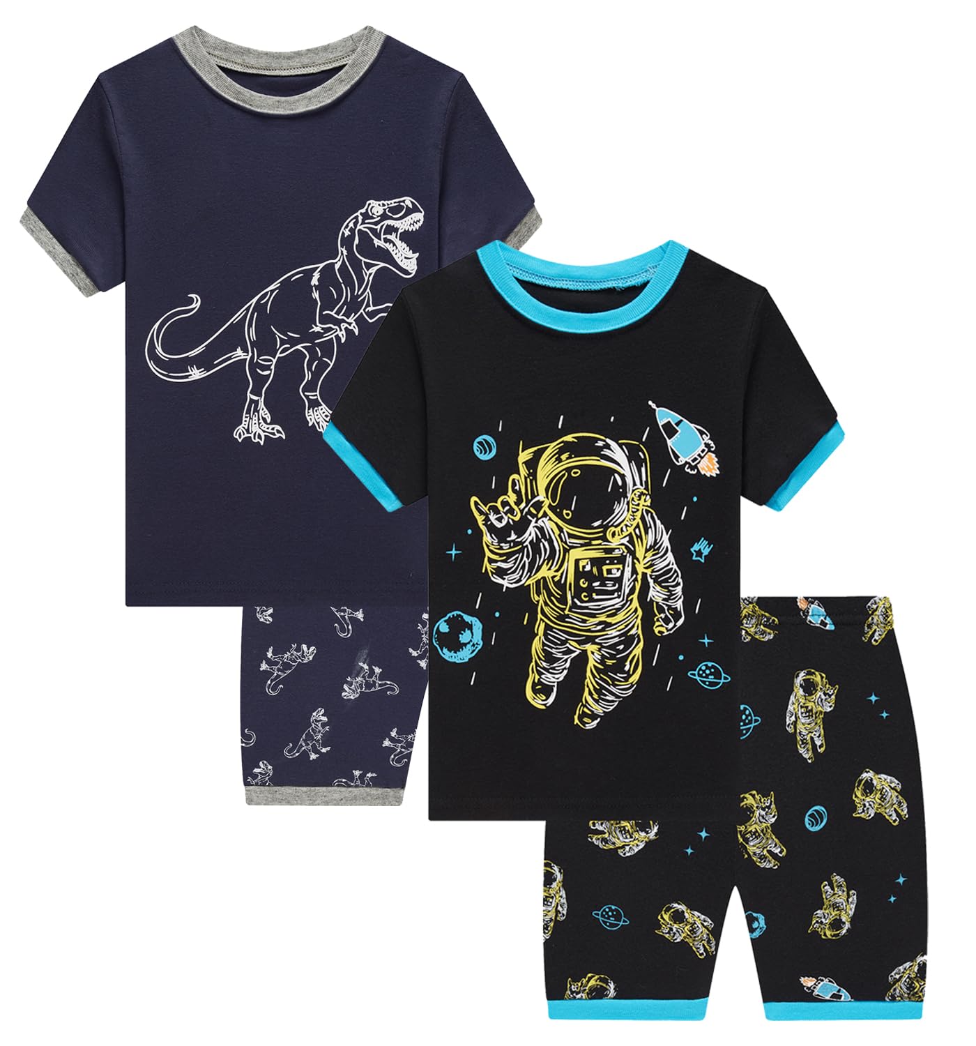 Little bety Cotton Pajamas Boys Summer Shorts Sets Toddler Boys Pjs Kids Sleepwear 18Months-12Years