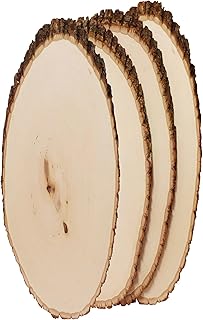 Foggy Bottom Woodworks LLC Rustic Basswood Live Edge Elongated Round, 4-Pack for Taxidermy Fish Panels, Signs, Crafts and Woodworking