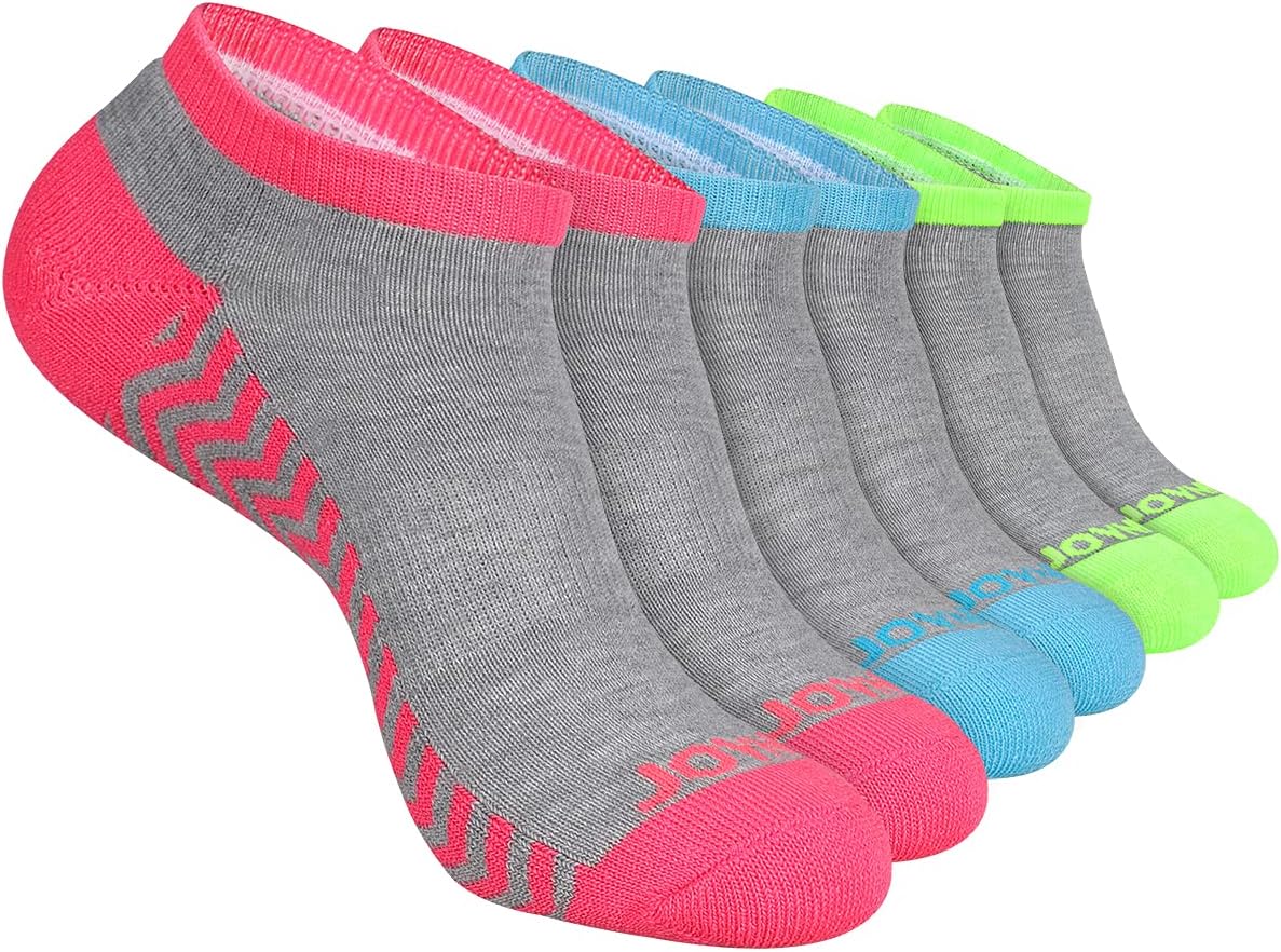 JOYNÉE Womens 6 Pack Athletic Ankle Performance Socks Comfort Cushion Low Cut Running Socks