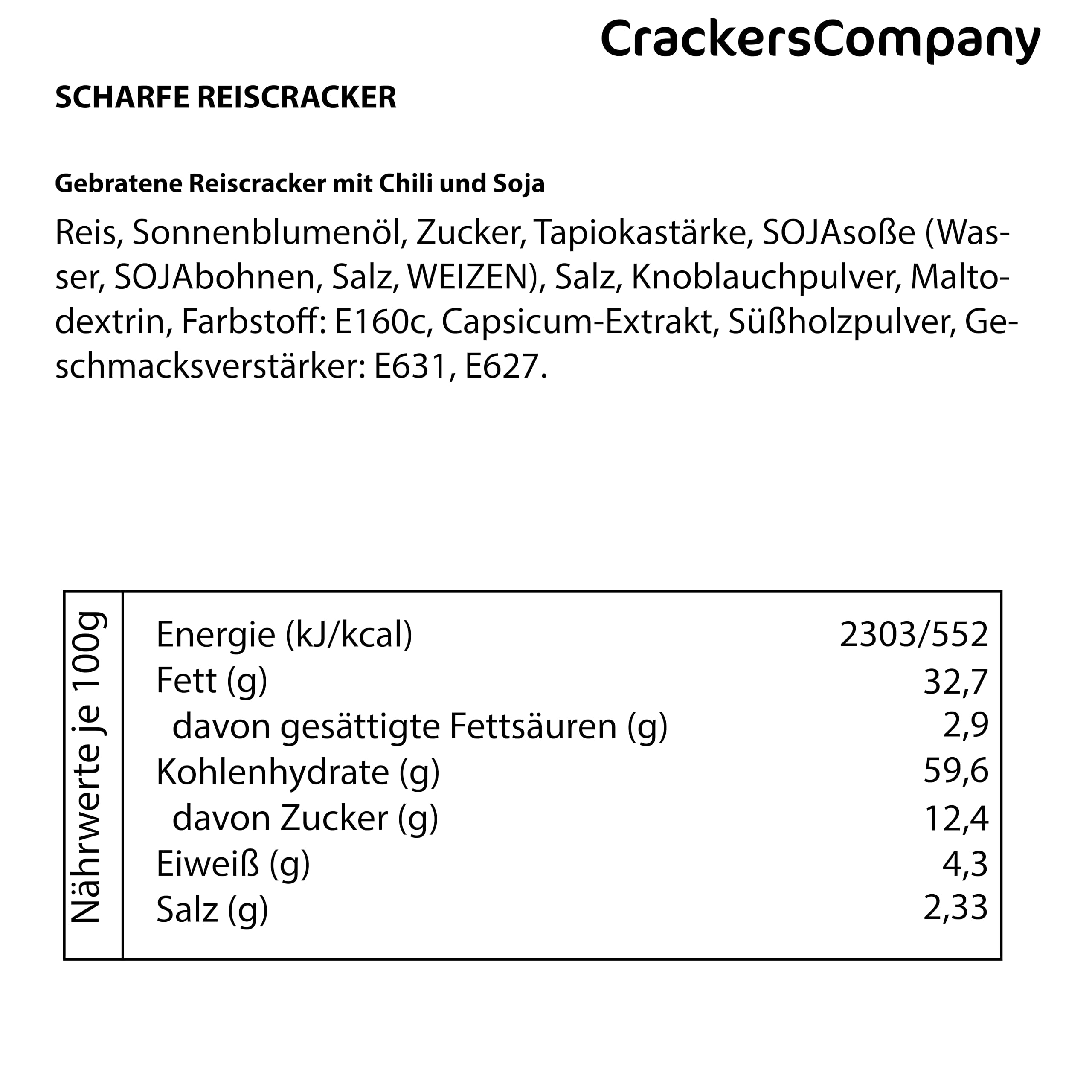 Reiscracker scharf Hotrice Cracker pikant würzig exotisch Reiskräcker vegetarisch laktosefrei 2.5kg