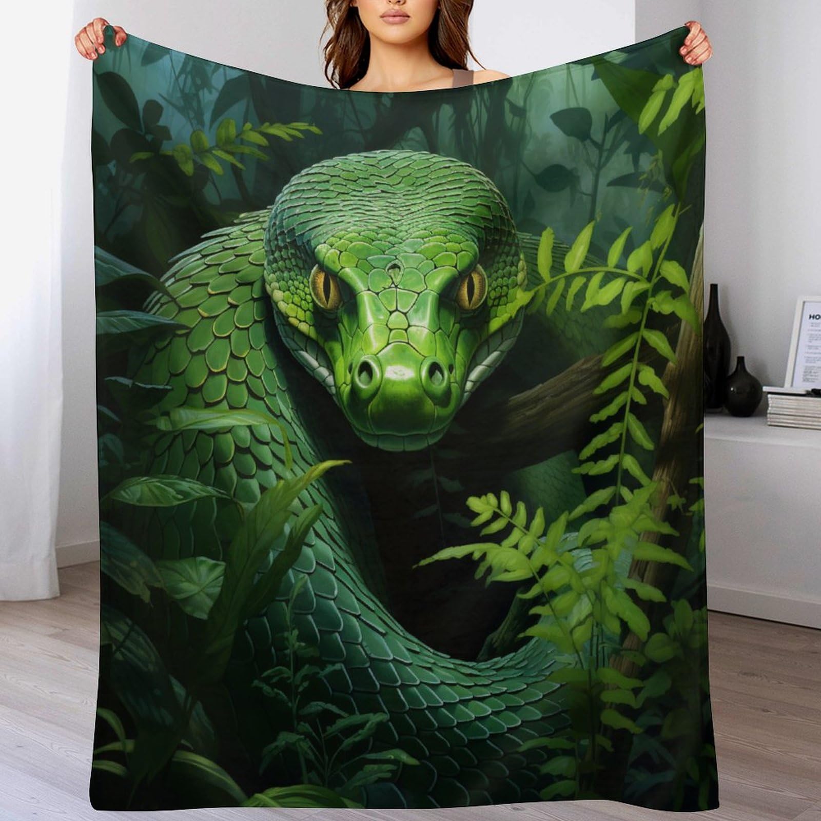 Couverture polaire serpent flannel pour canapé et voyage