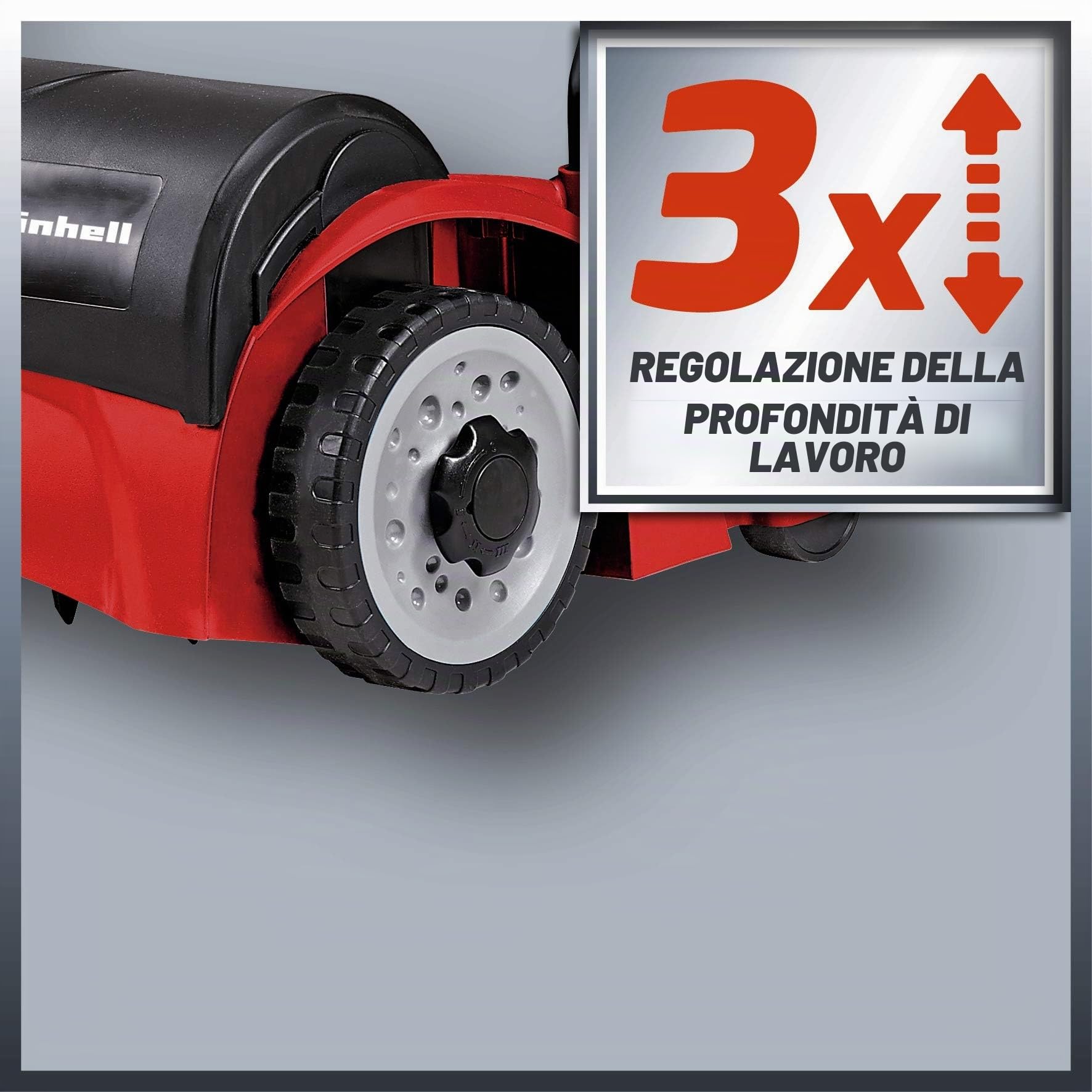 Einhell Scarificatore elettrico GC-ES 1231 | 1200 W | Larghezza di lavoro 31 cm | Rullo a lame con 8 doppie lame | Profondità di lavoro a 3 livelli | fino a 300 m²