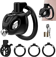 Vista 1 de Jaula de Castidad Masculina Juguete Sexual para Hombres, FEELKIDA 2 Estilos Dispositivo de Castidad con Anillo de 3 Tamaños y Cerradura Invisible