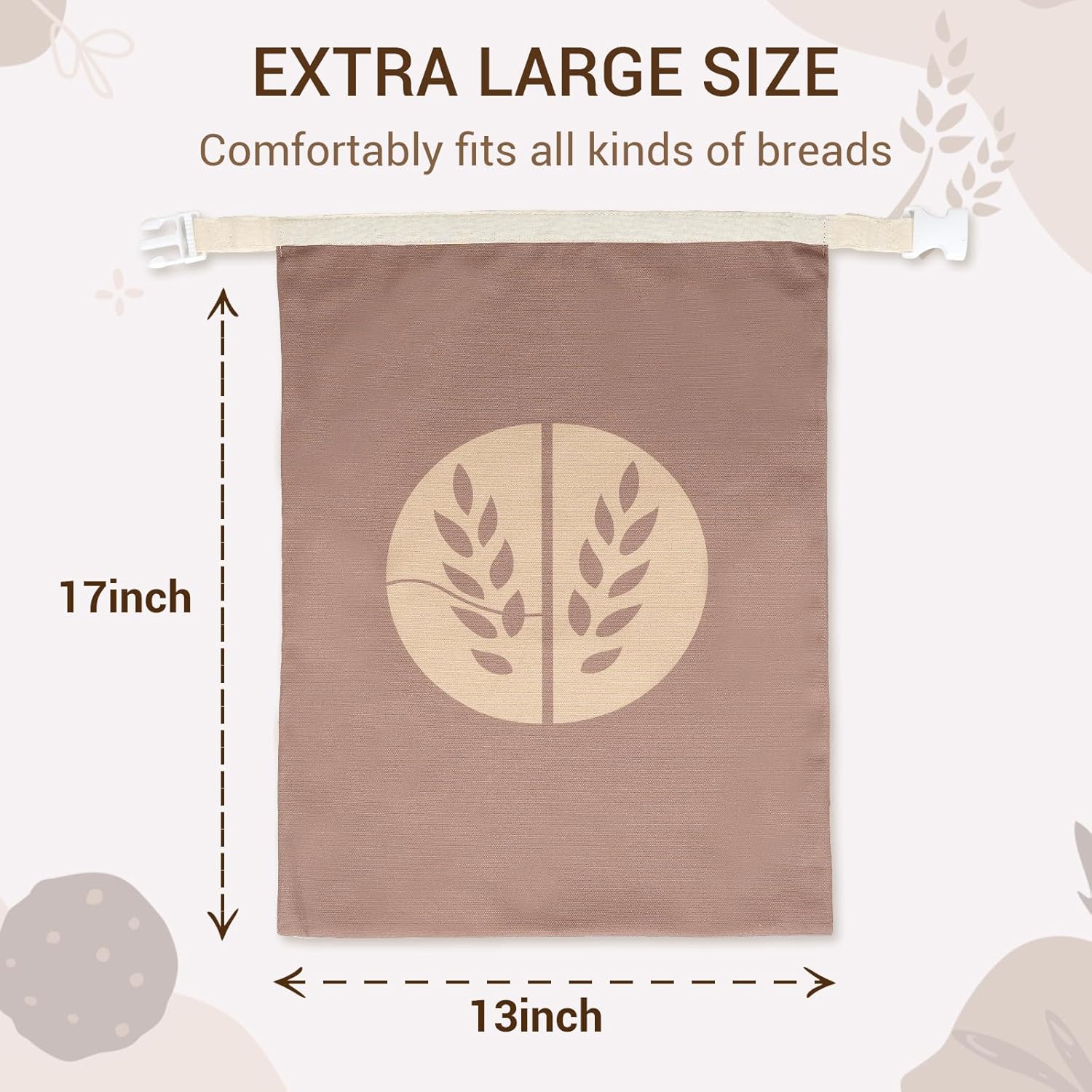 Reusable Beeswax Bread Bags for Homemade Bread (2 Pack) – Extra Thick Cotton, XL Natural Cotton Beeswax Bags, Sourdough Bag, Beeswax Bag, Sourdough Storage,